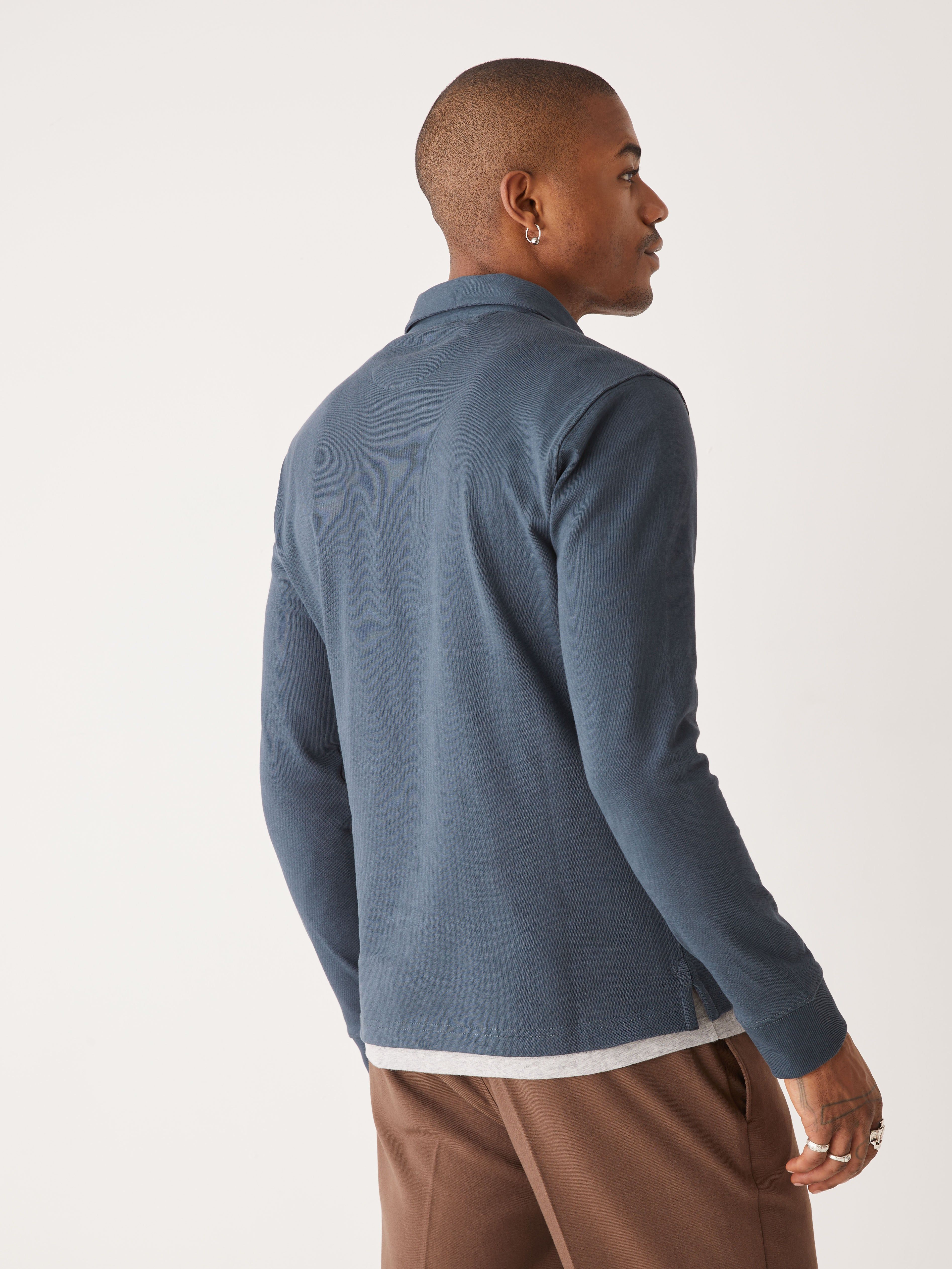 The Long Sleeve Rugby Polo Shirt in Dark Blue sold by Frank & Oak product image thumbnail 3