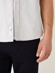 The Short-Sleeved Jasper Oxford Shirt in Grey sold by Frank & Oak