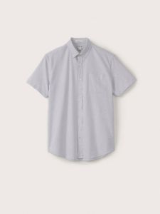 The Short-Sleeved Jasper Oxford Shirt in Grey sold by Frank & Oak