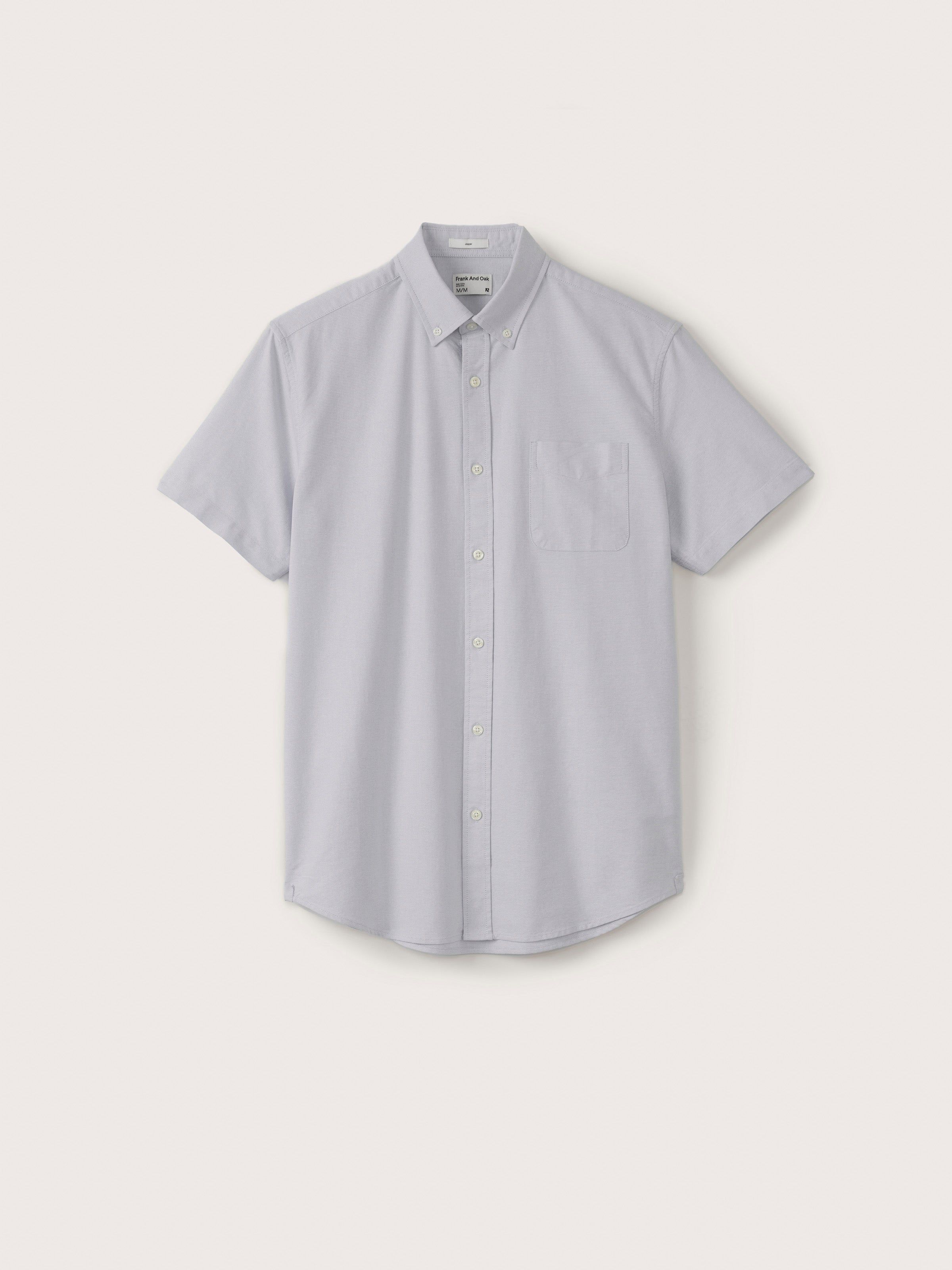 The Short-Sleeved Jasper Oxford Shirt in Grey sold by Frank & Oak product image thumbnail 6