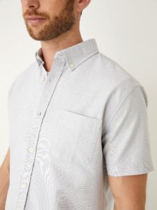 The Short-Sleeved Jasper Oxford Shirt in Grey sold by Frank & Oak