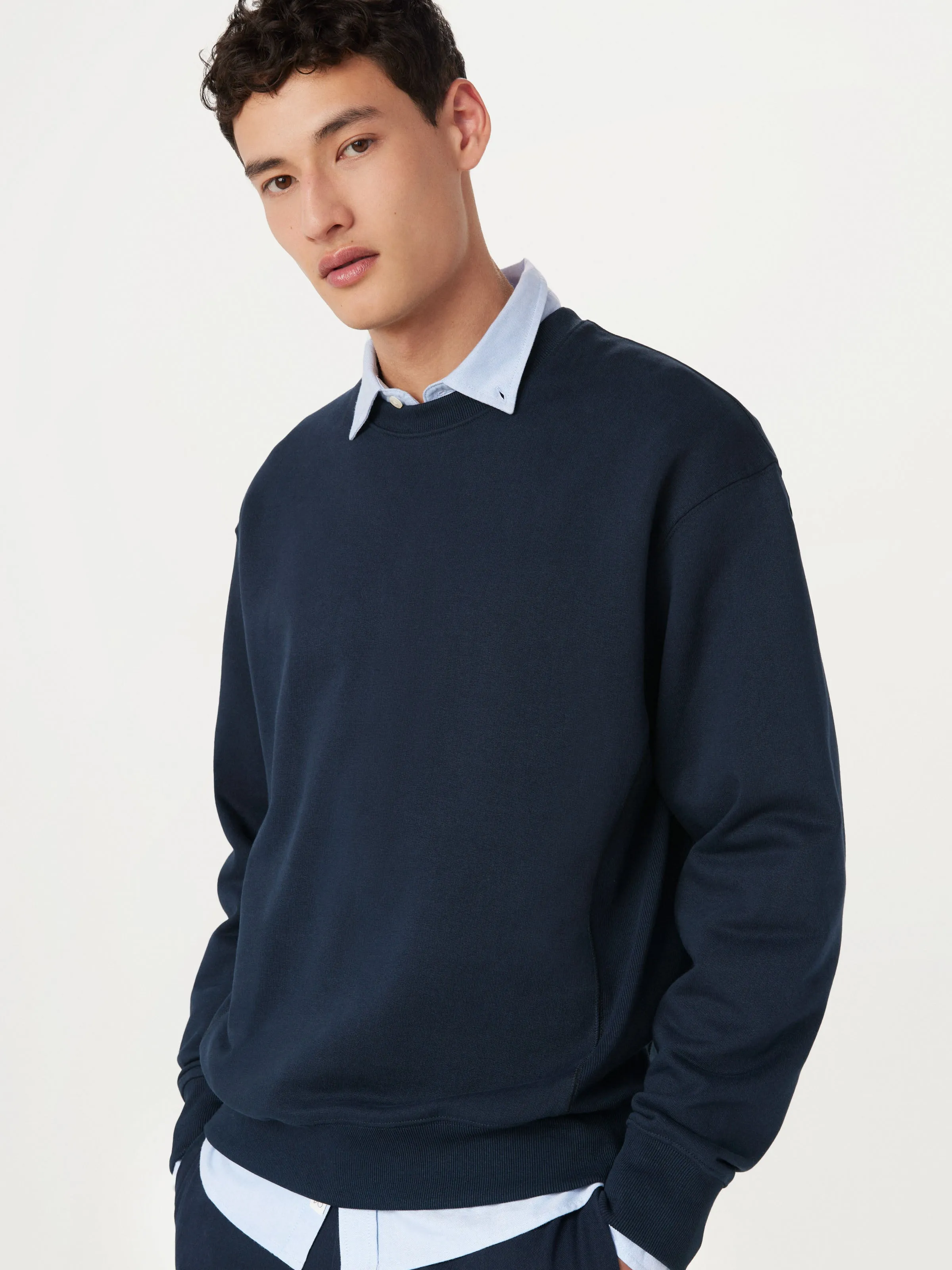 The French Terry Sweatshirt in Deep Blue sold by Frank & Oak