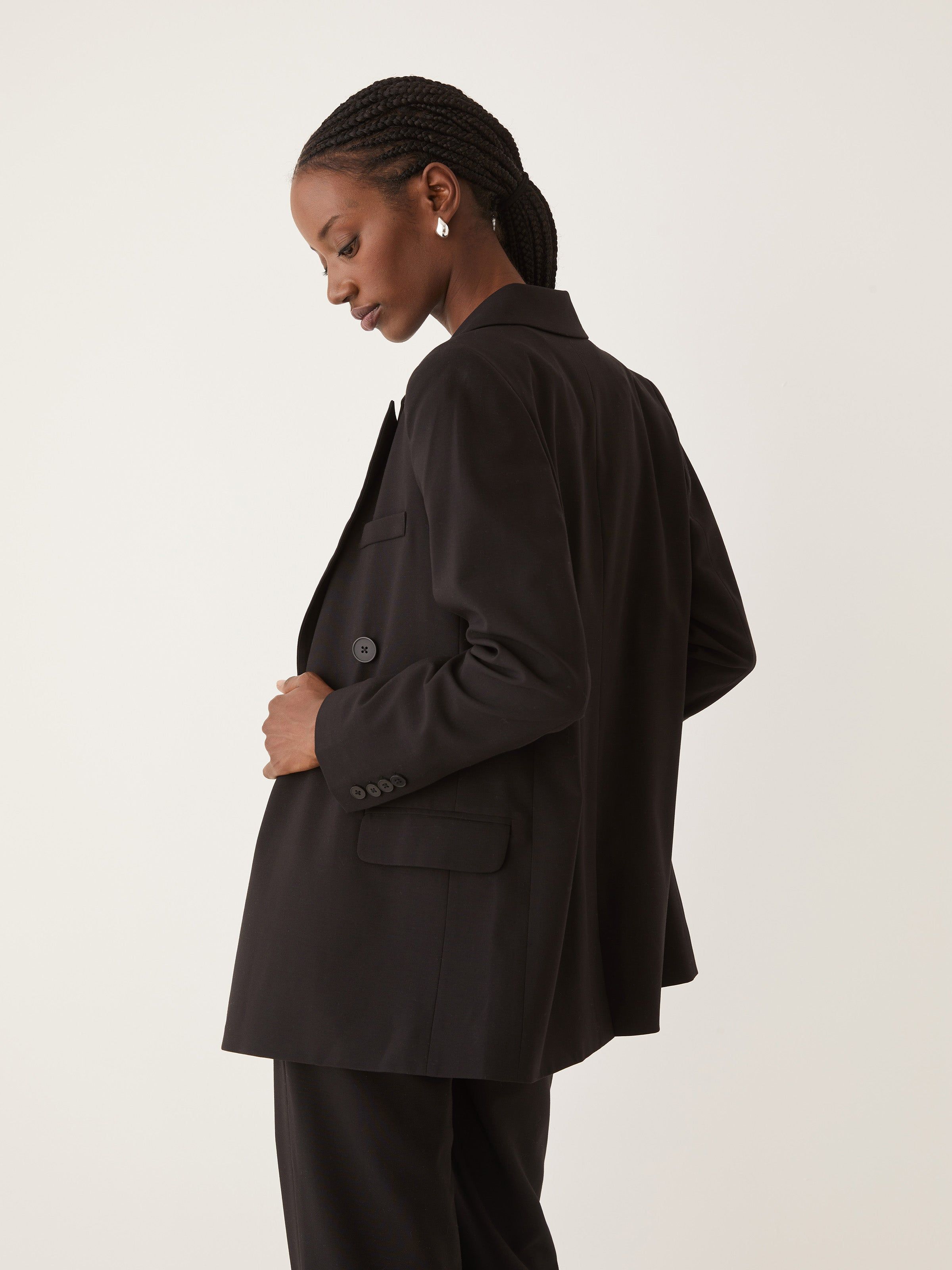 The Double Breasted Blazer in Black sold by Frank & Oak product image thumbnail 3