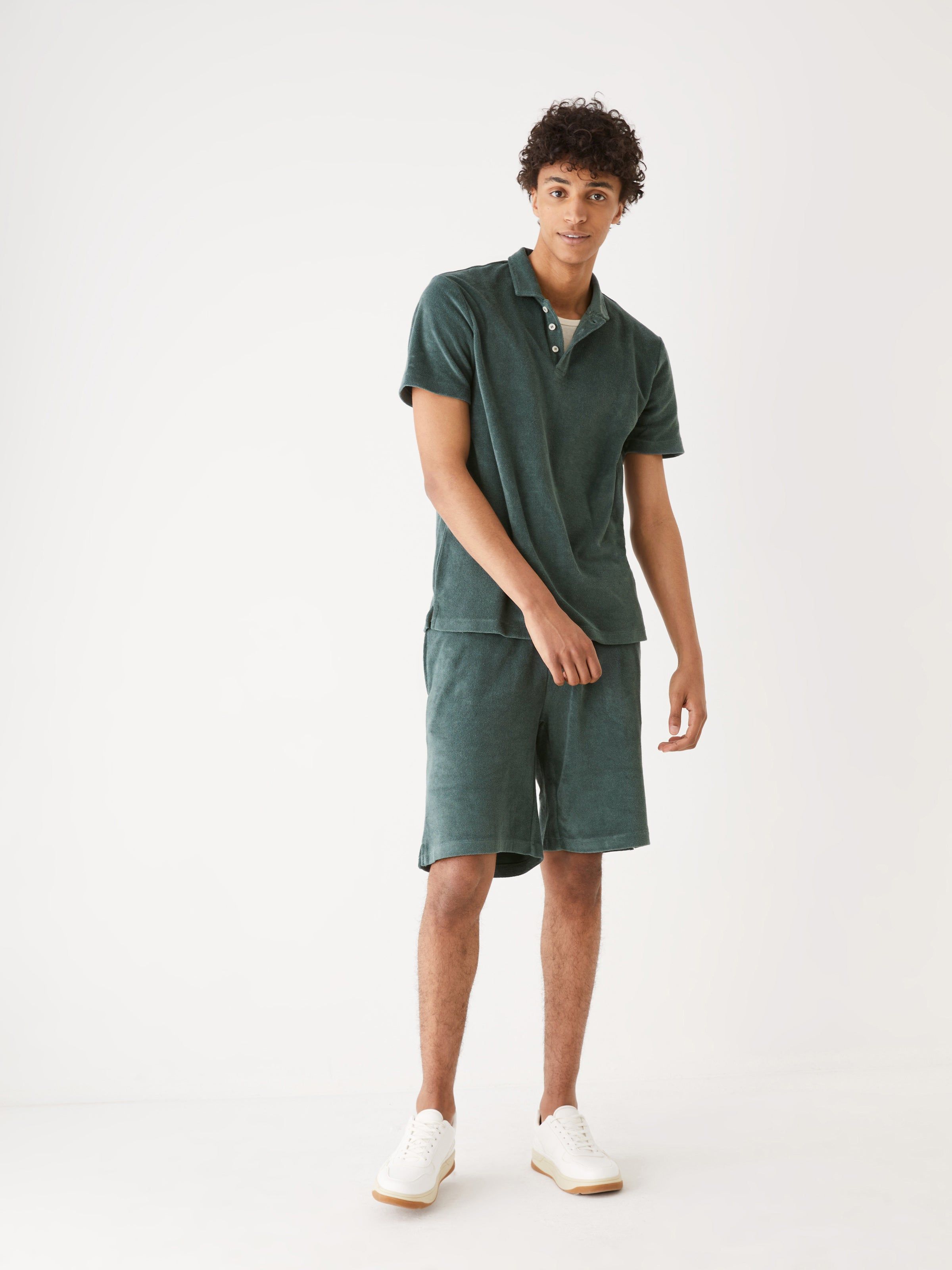 The Terry Cloth Polo Shirt in Green sold by Frank & Oak product image thumbnail 3