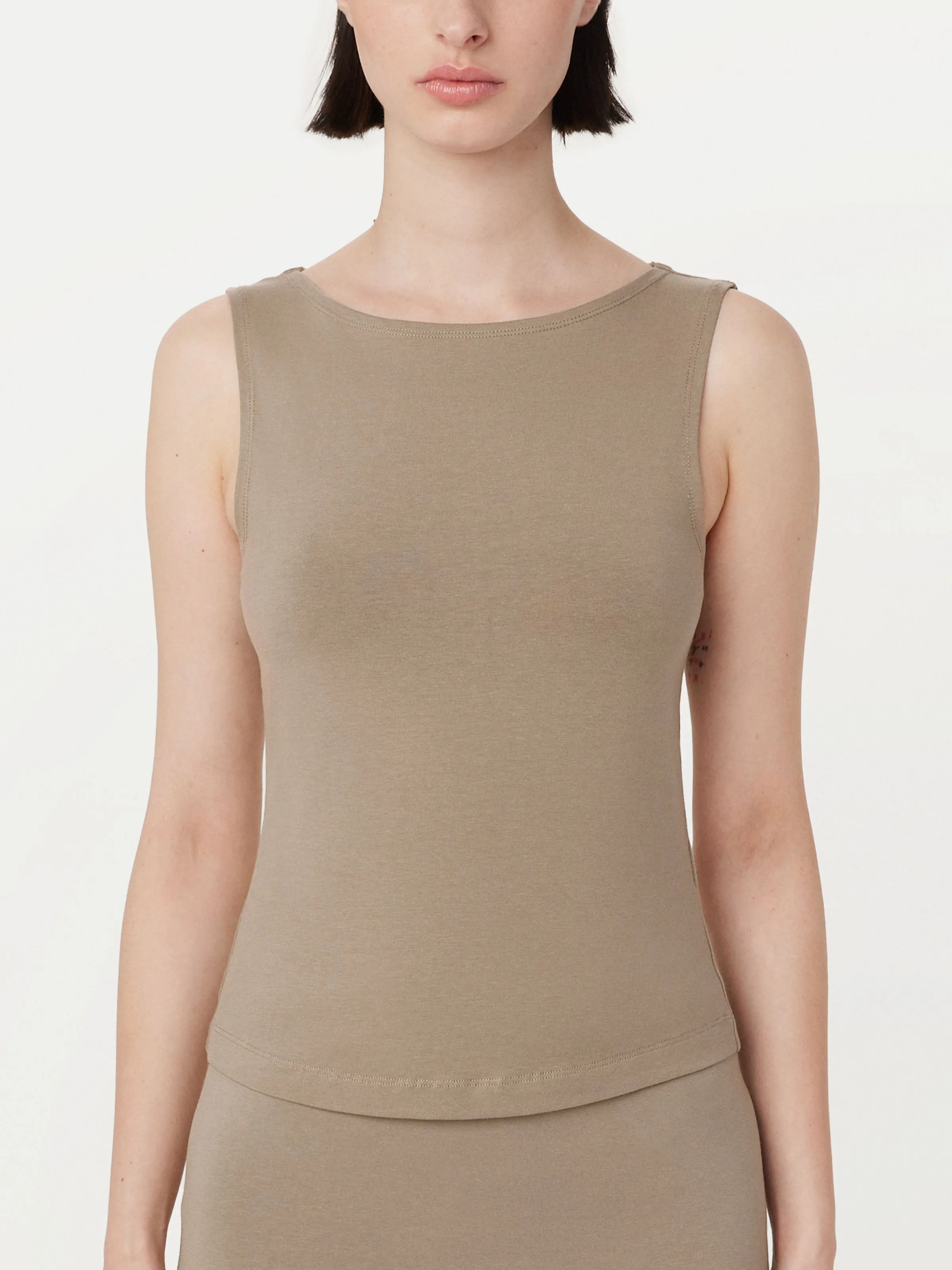 The Boat Neck Tank Top in Taupe sold by Frank & Oak product image thumbnail 4