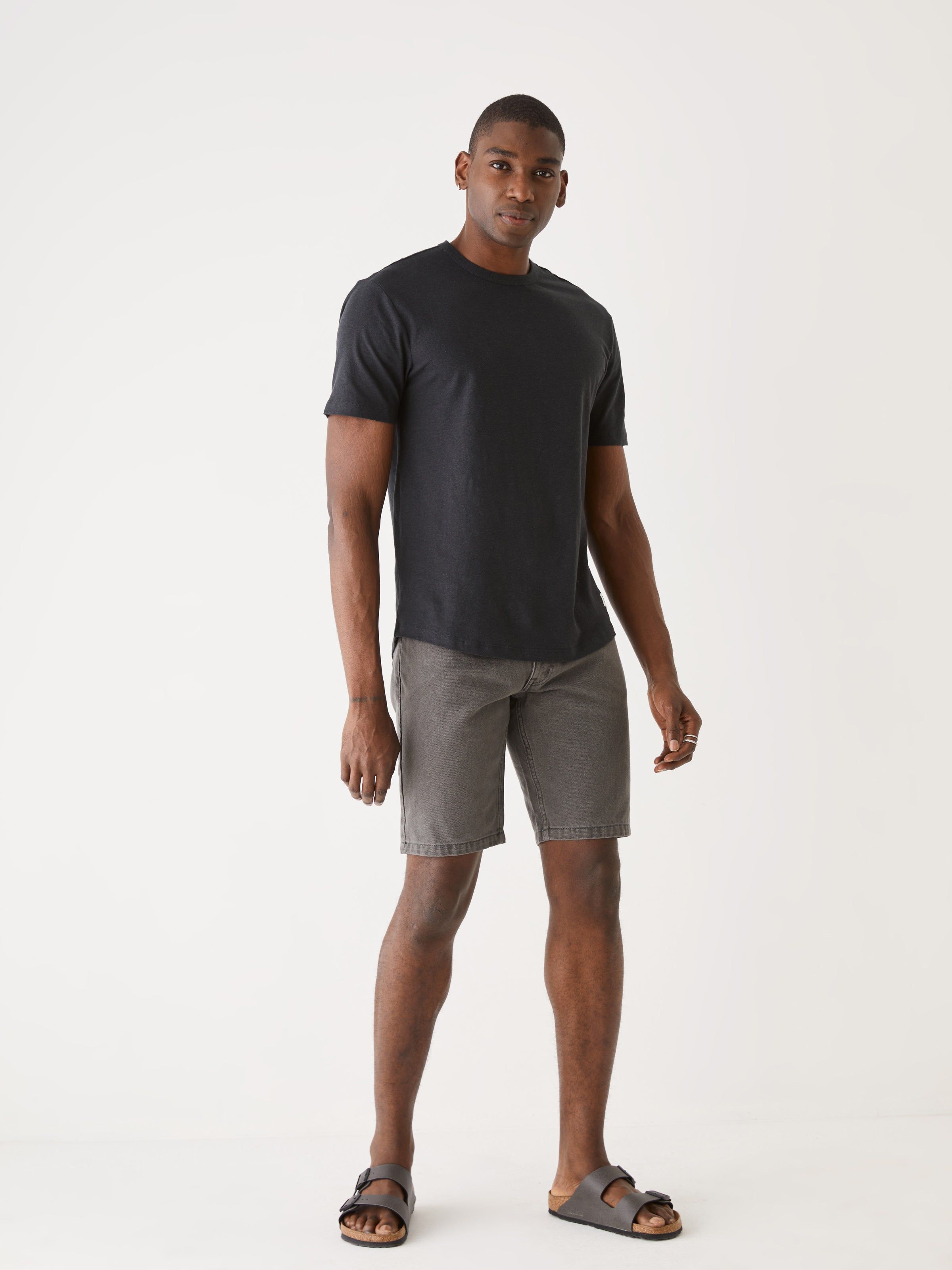 The Relaxed Fit Hemp T-Shirt in Black sold by Frank & Oak