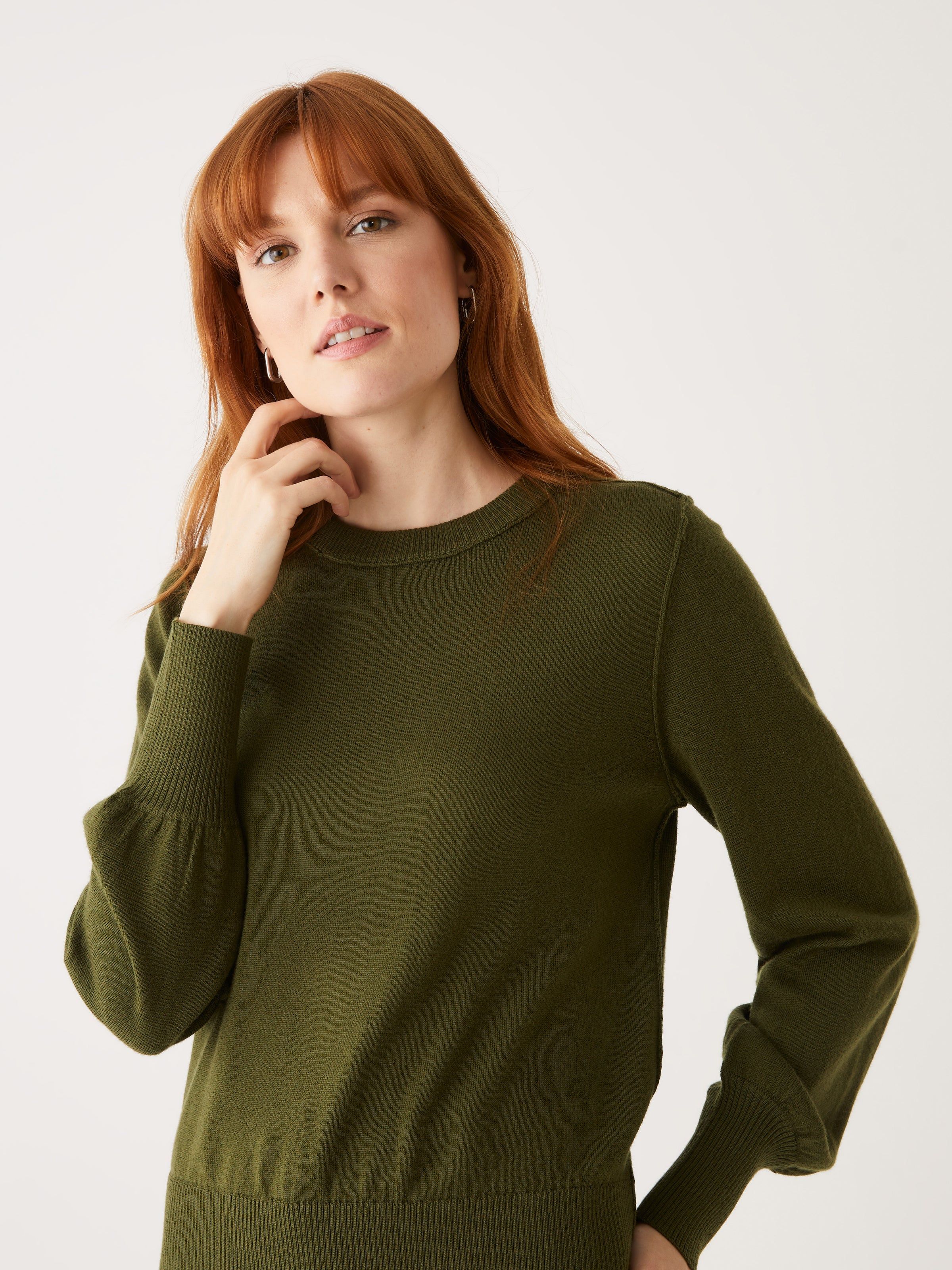 The Merino Wool Crewneck Sweater in Dark Olive sold by Frank & Oak product image thumbnail 3