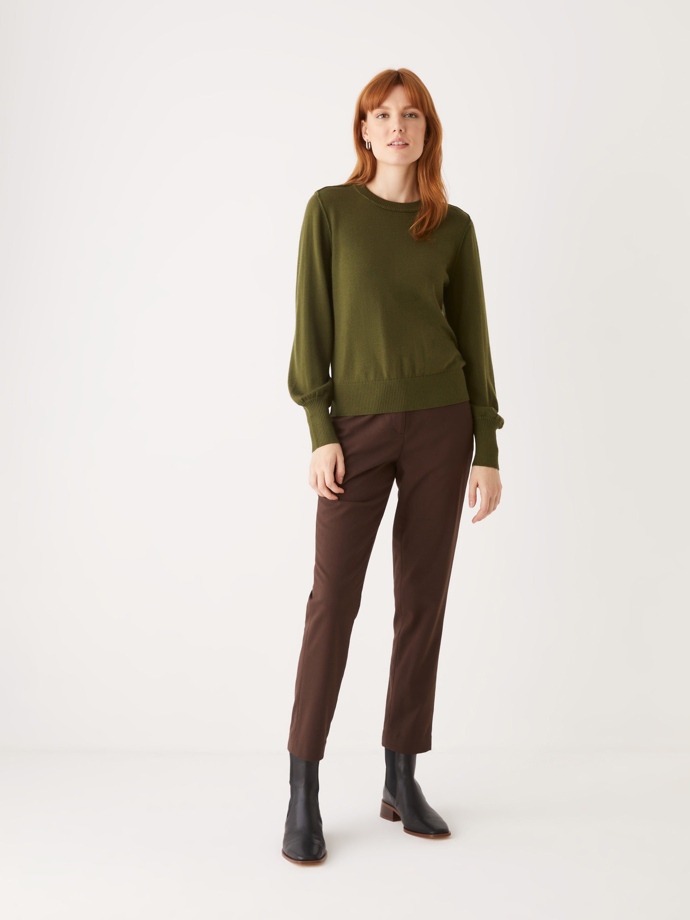 The Merino Wool Crewneck Sweater in Dark Olive sold by Frank & Oak product image thumbnail 4