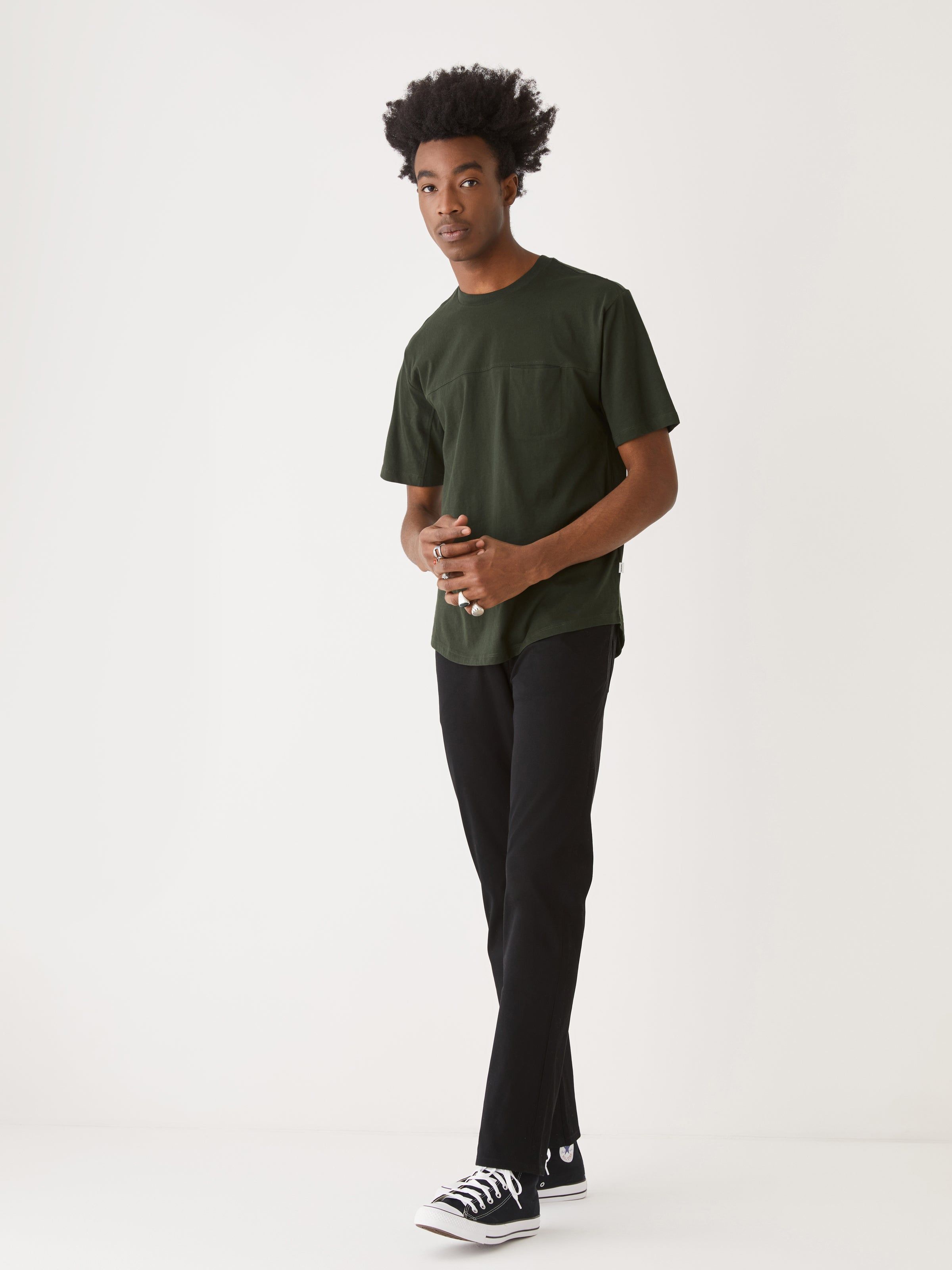 The Relaxed Fit Arc Hem T-Shirt in Rosin sold by Frank & Oak