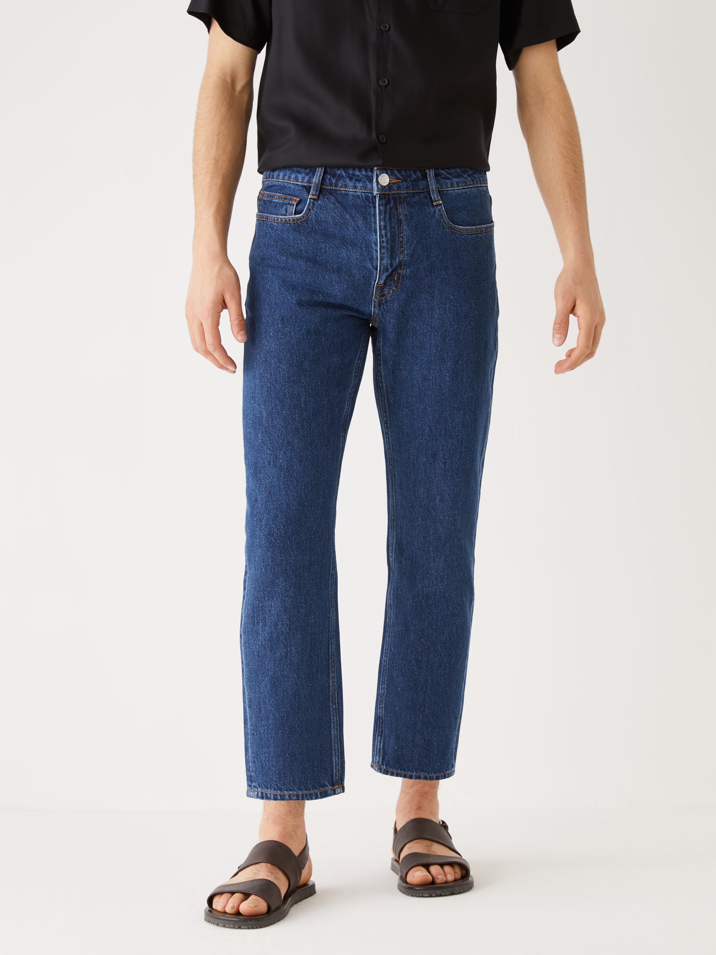 The Slim Fit Hemp Jean in Blue sold by Frank & Oak