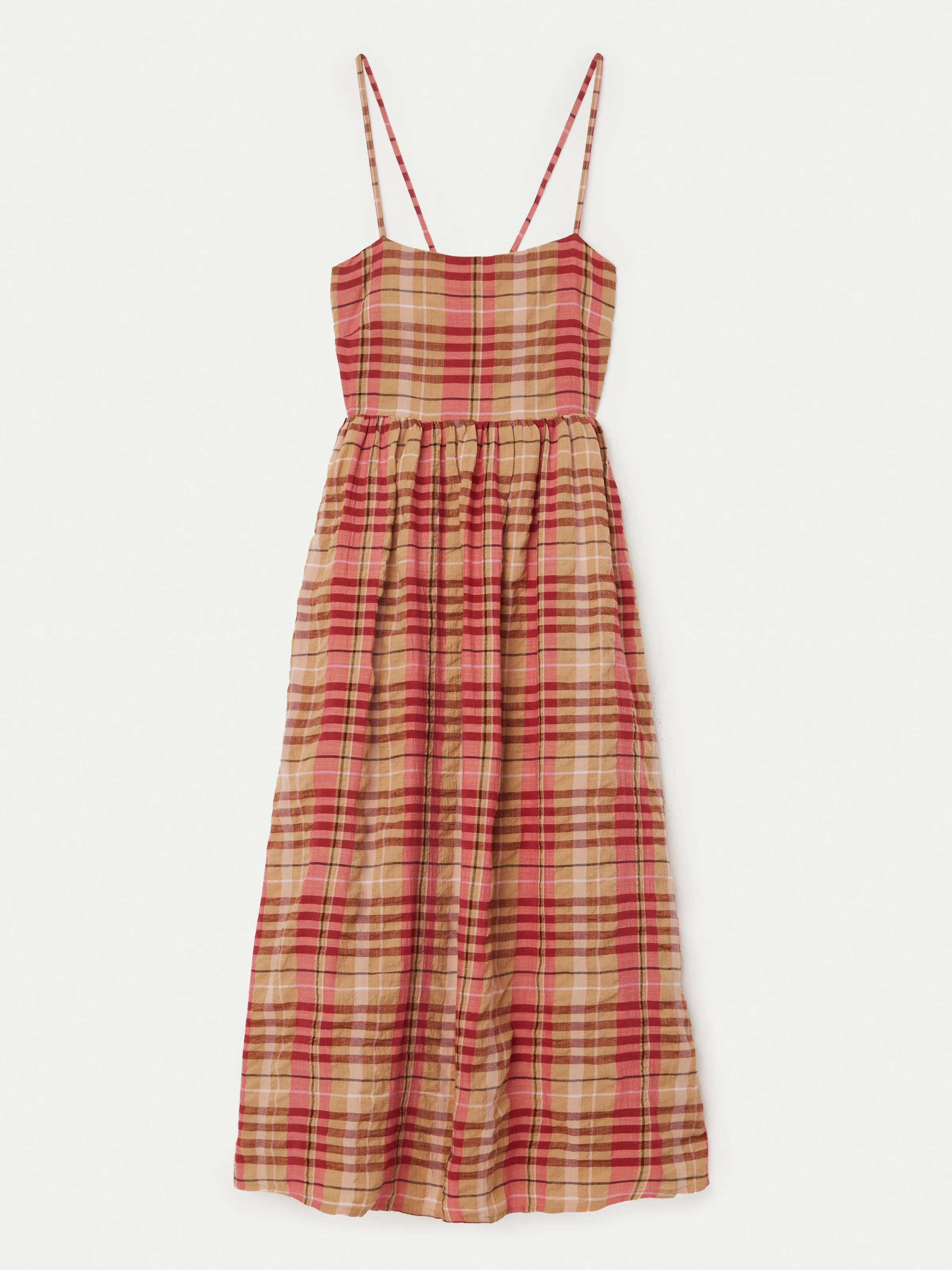 ワンピース seersucker henry cami long dress seersucker henry cami long dress / シアサッカーヘンリー