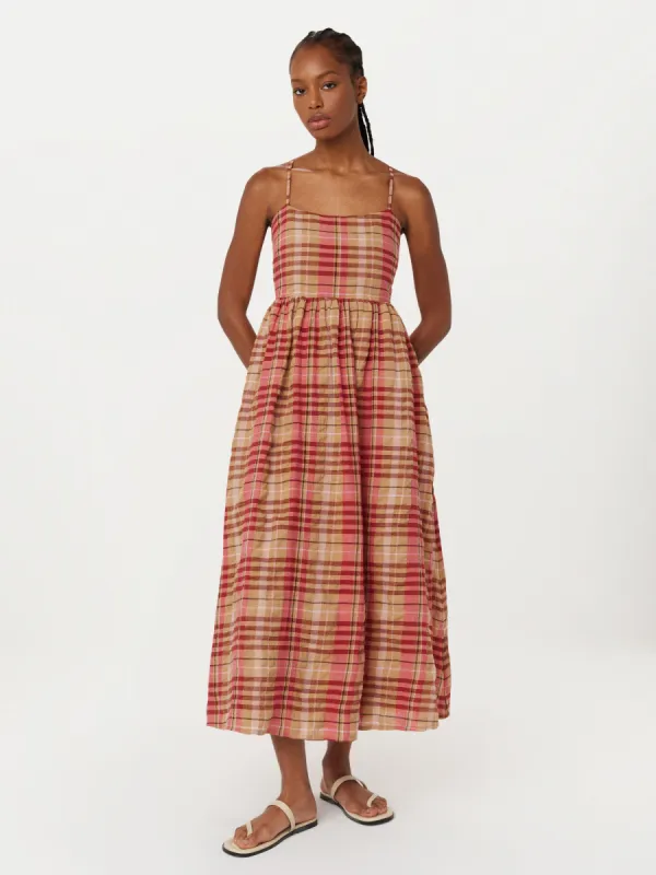The Seersucker Maxi Dress in Red sold by Frank & Oak