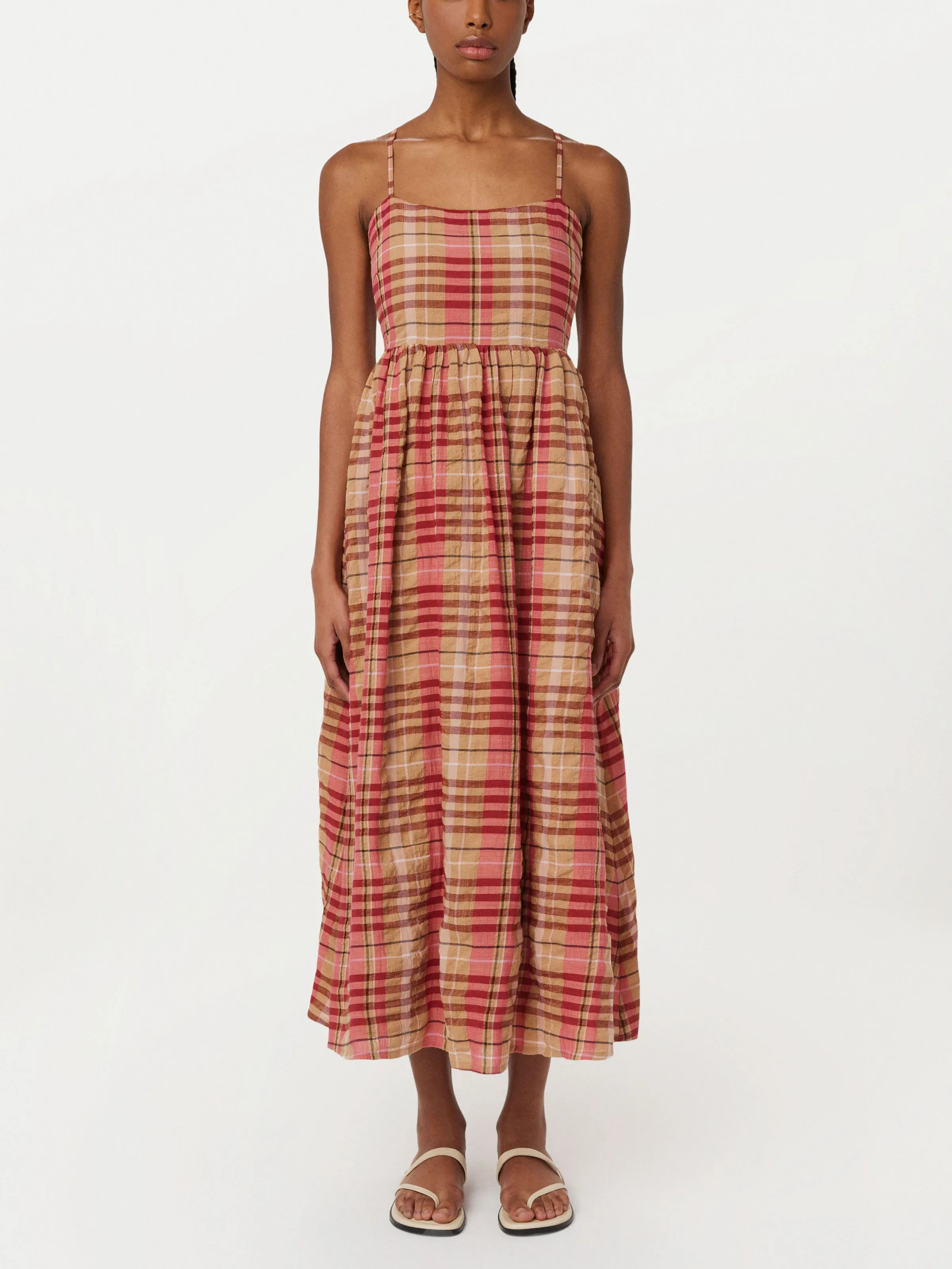 The Seersucker Maxi Dress in Red sold by Frank & Oak product image thumbnail 3
