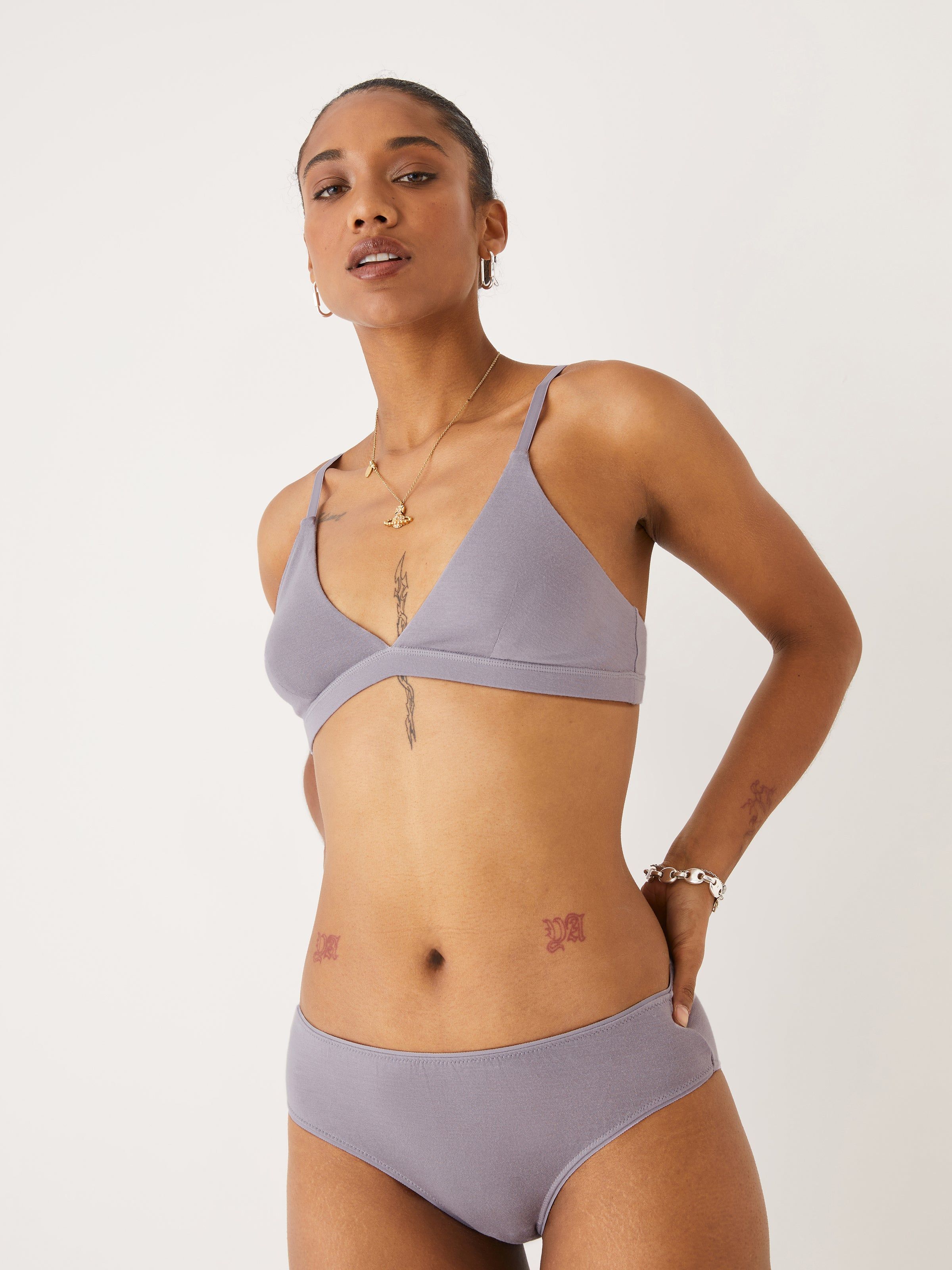 The TENCEL™ Modal Bralette in Grey sold by Frank & Oak product image thumbnail 2