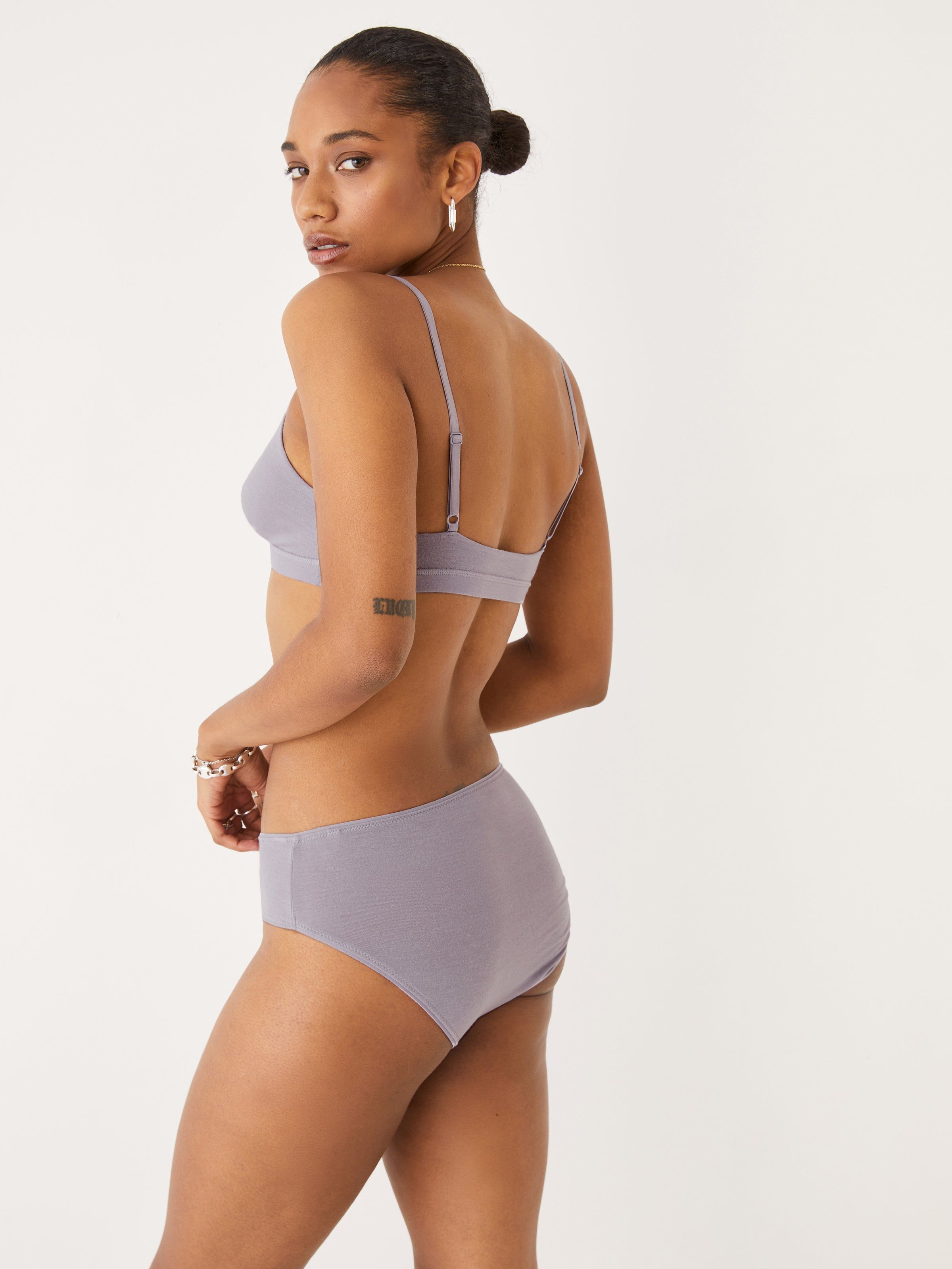 The TENCEL™ Modal Bralette in Grey sold by Frank & Oak product image thumbnail 3