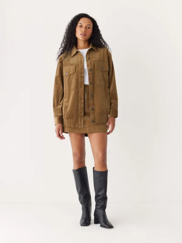 The Corduroy Bomber Jacket in Amber Brown sold by Frank & Oak