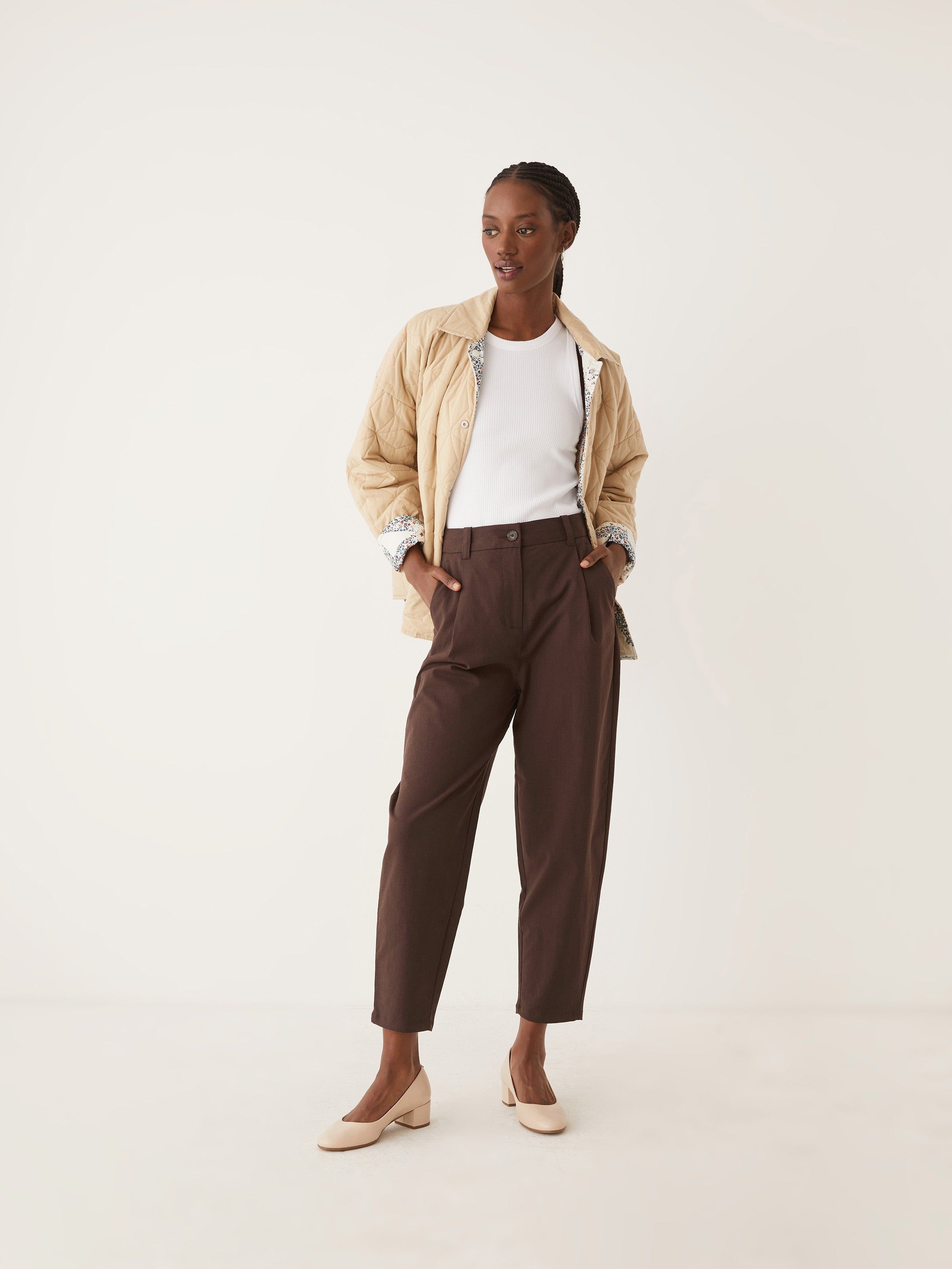 The Amelia Balloon Fit Pant in Dark Brown sold by Frank & Oak product image thumbnail 2