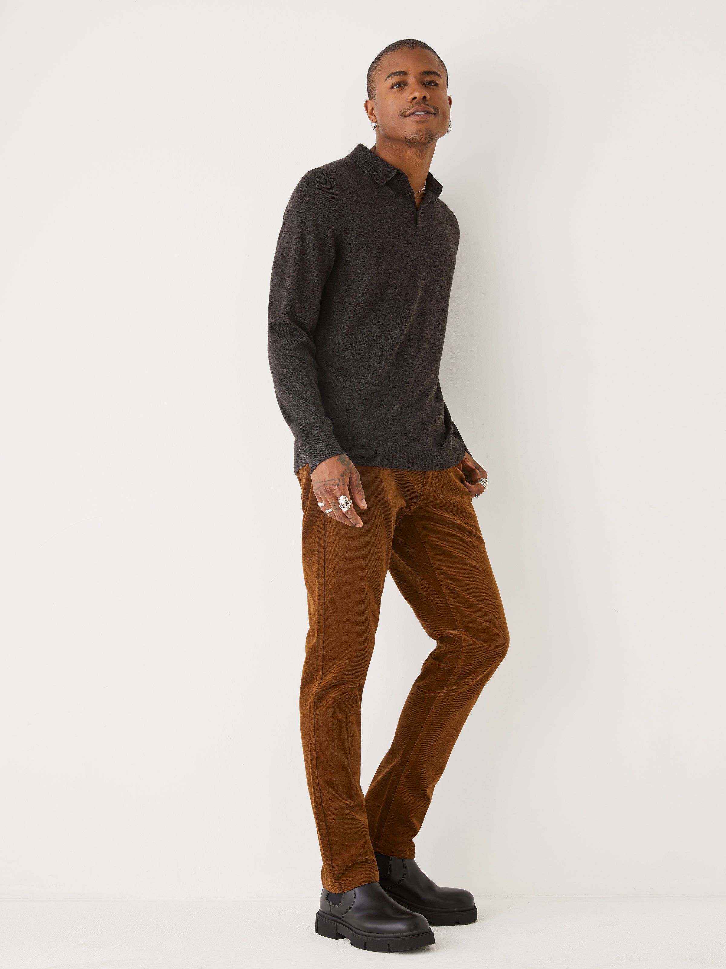 The Merino Wool Polo Sweater in Brown sold by Frank & Oak product image thumbnail 2