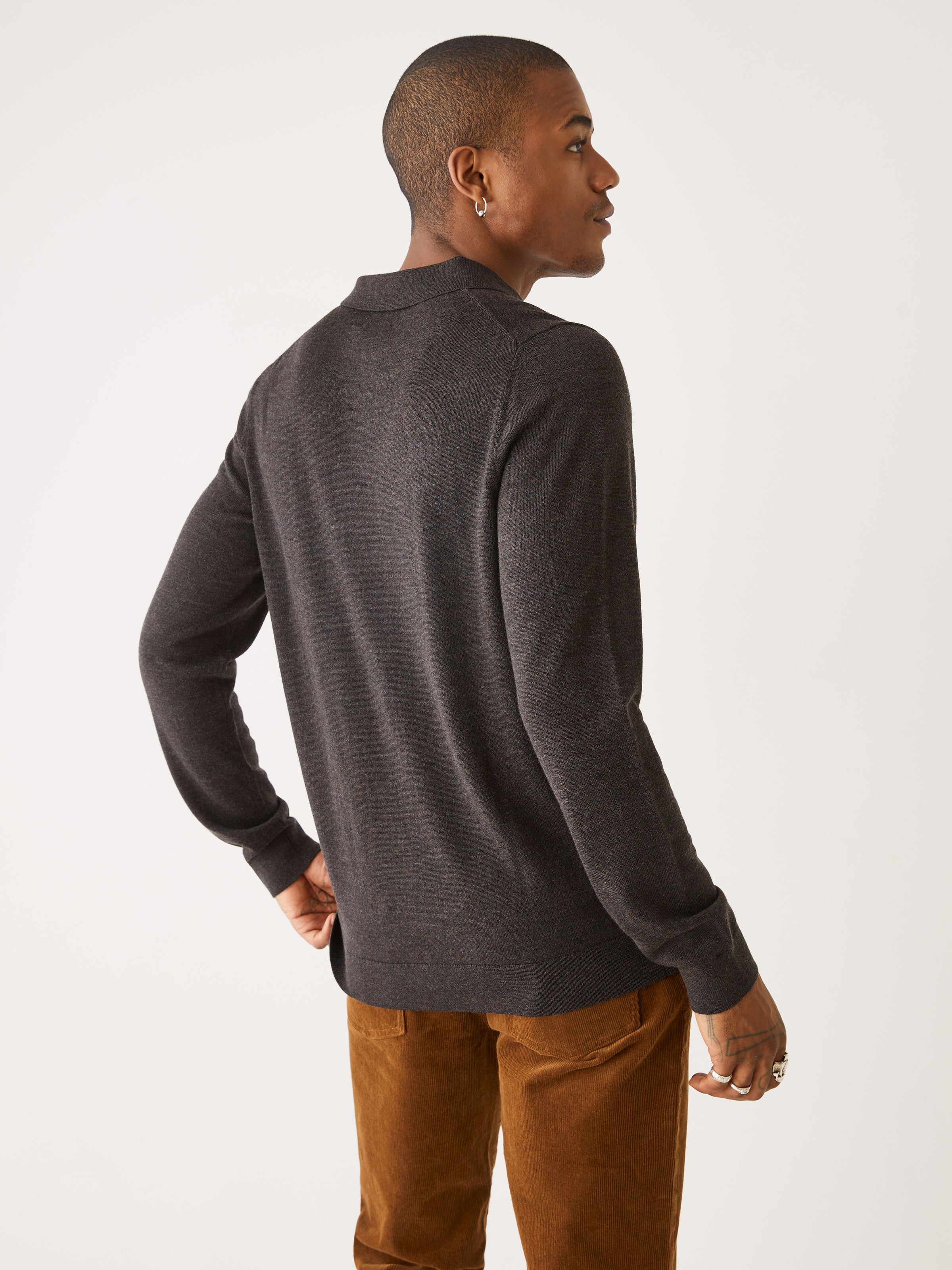 The Merino Wool Polo Sweater in Brown sold by Frank & Oak product image thumbnail 4