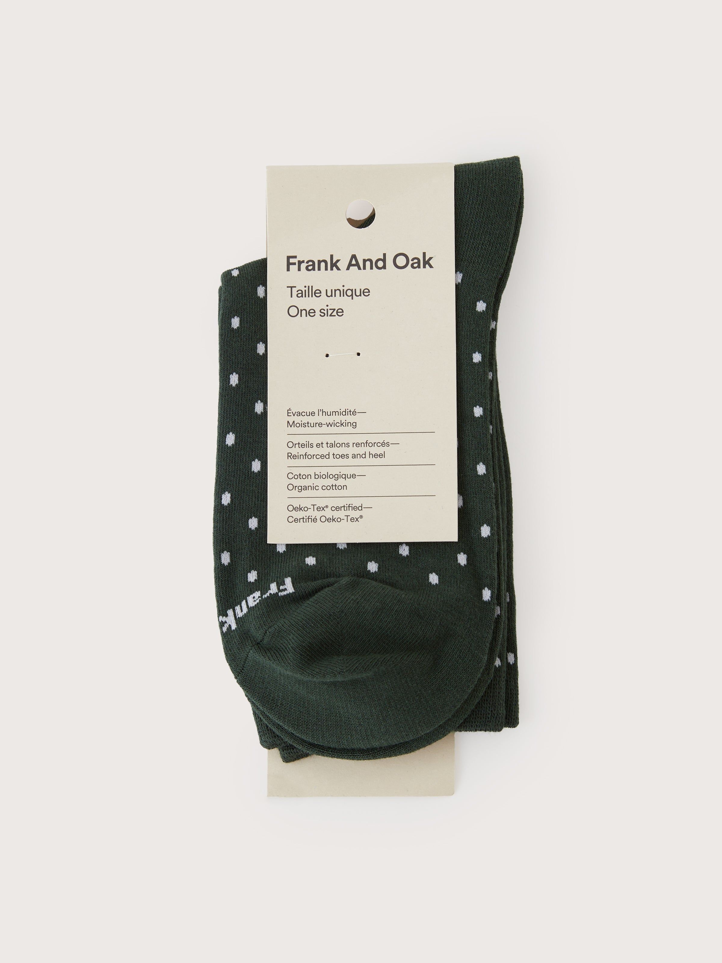 The Dotted Calf-Length Socks in Pine Grove sold by Frank & Oak product image thumbnail 3