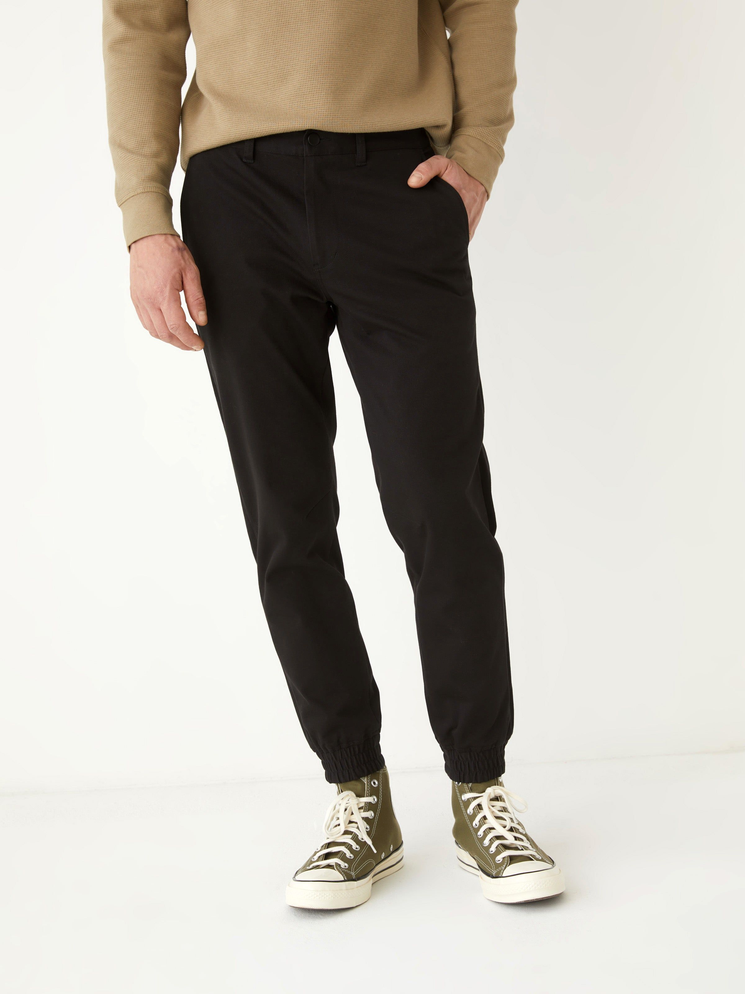 The Flex Jogger in Black sold by Frank & Oak
