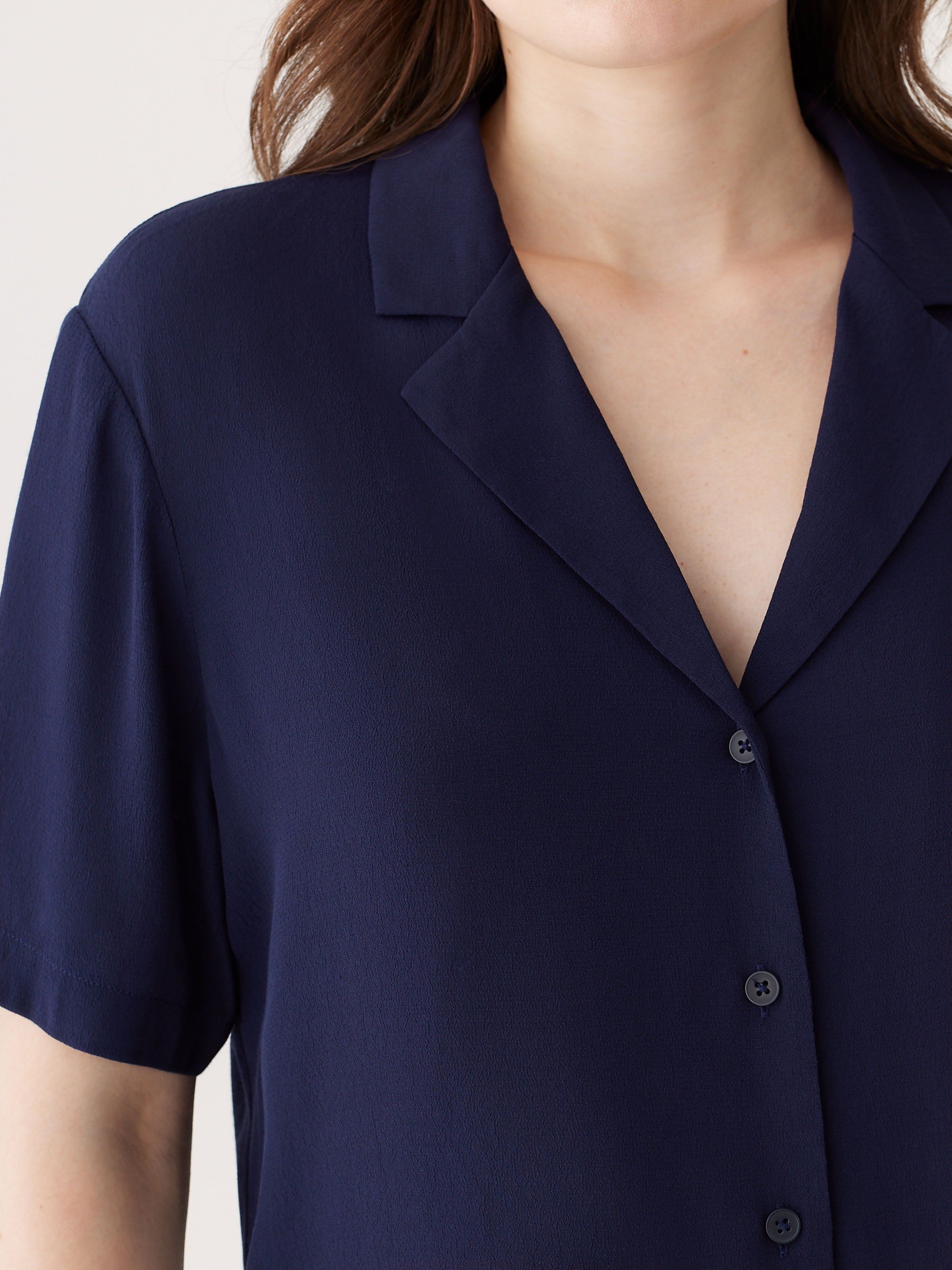 The Camp Collar Blouse in Night Sky Blue sold by Frank & Oak product image thumbnail 4