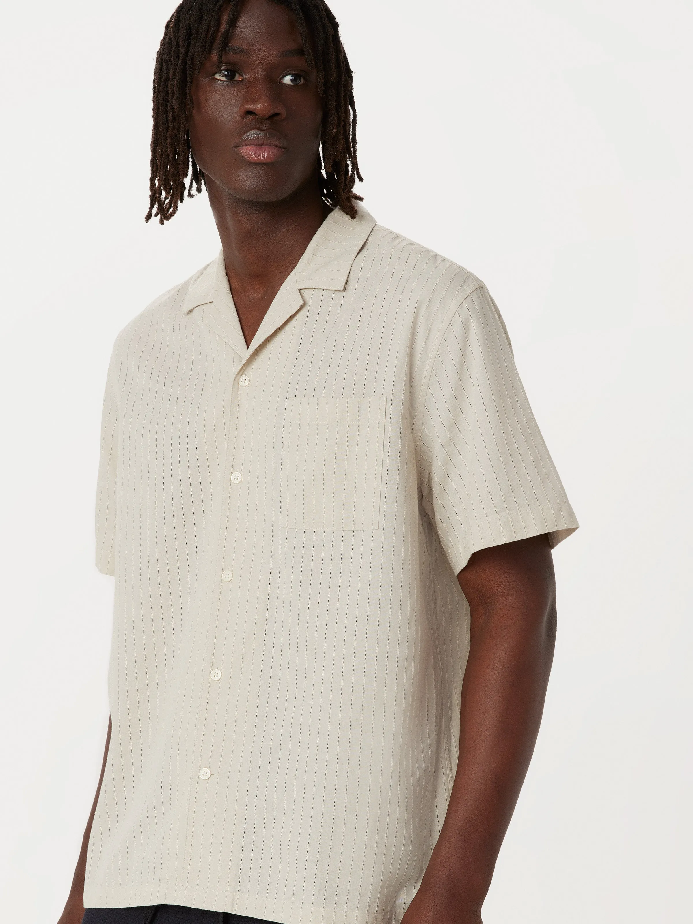The Textured Camp Collar Shirt in Moonlight sold by Frank & Oak product image thumbnail 2