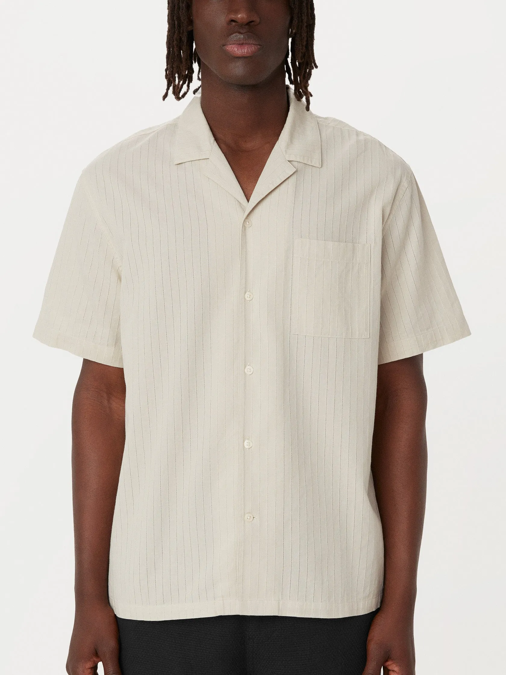 The Textured Camp Collar Shirt in Moonlight sold by Frank & Oak product image thumbnail 3