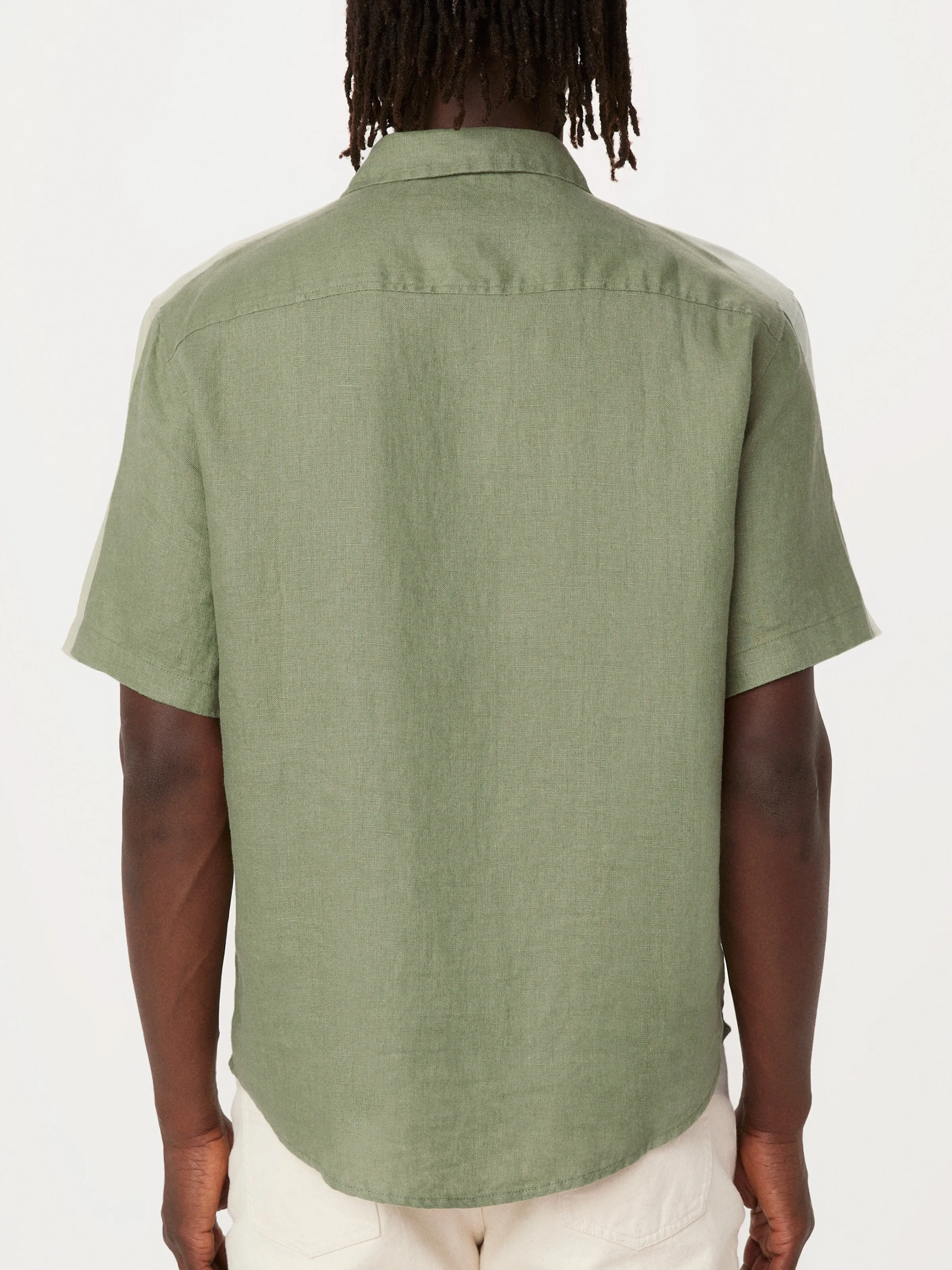 The Short Sleeve Linen Shirt in Olive Green sold by Frank & Oak product image thumbnail 5