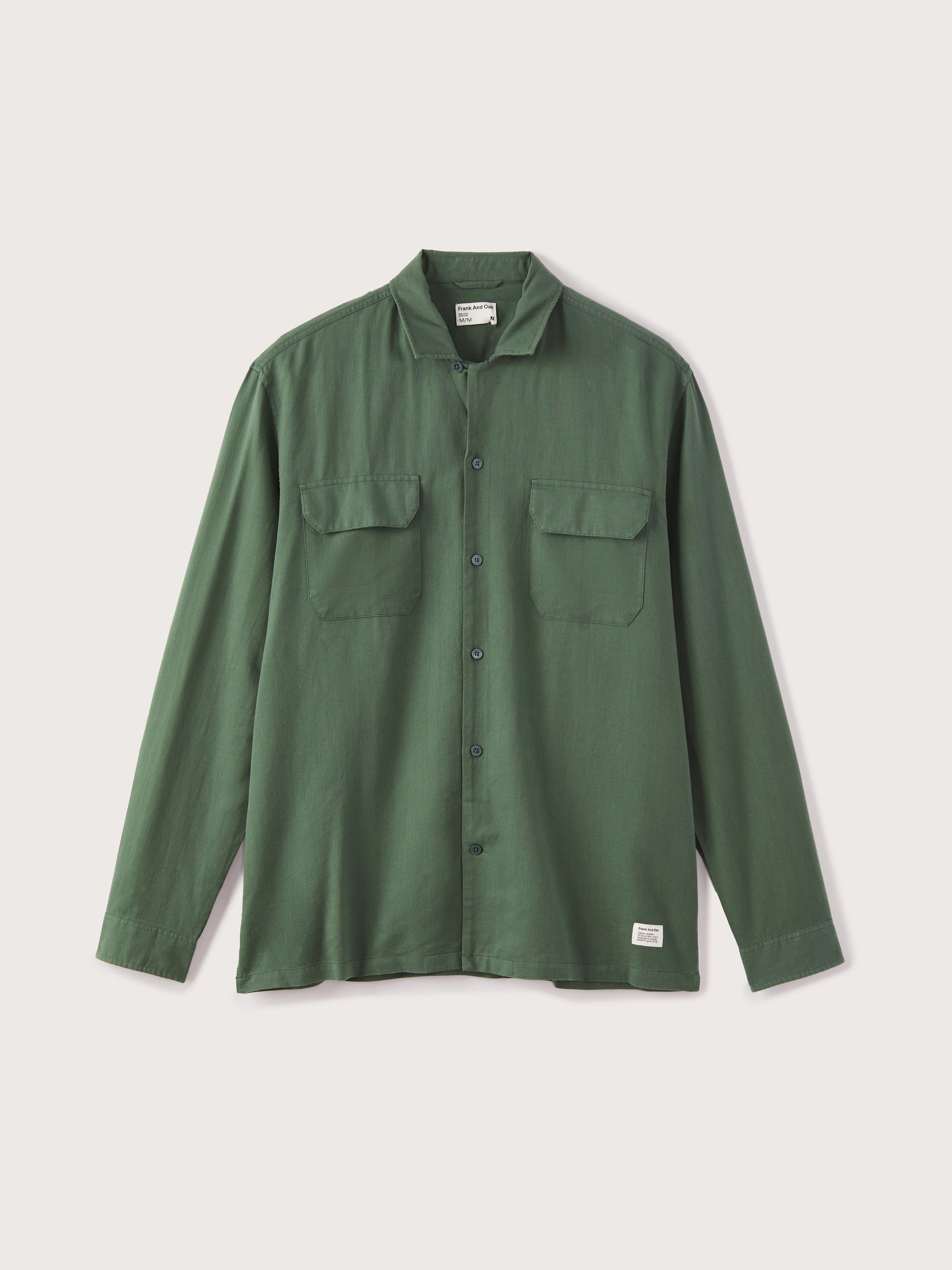 The Twill Button-Down Shirt in Green sold by Frank & Oak product image thumbnail 5