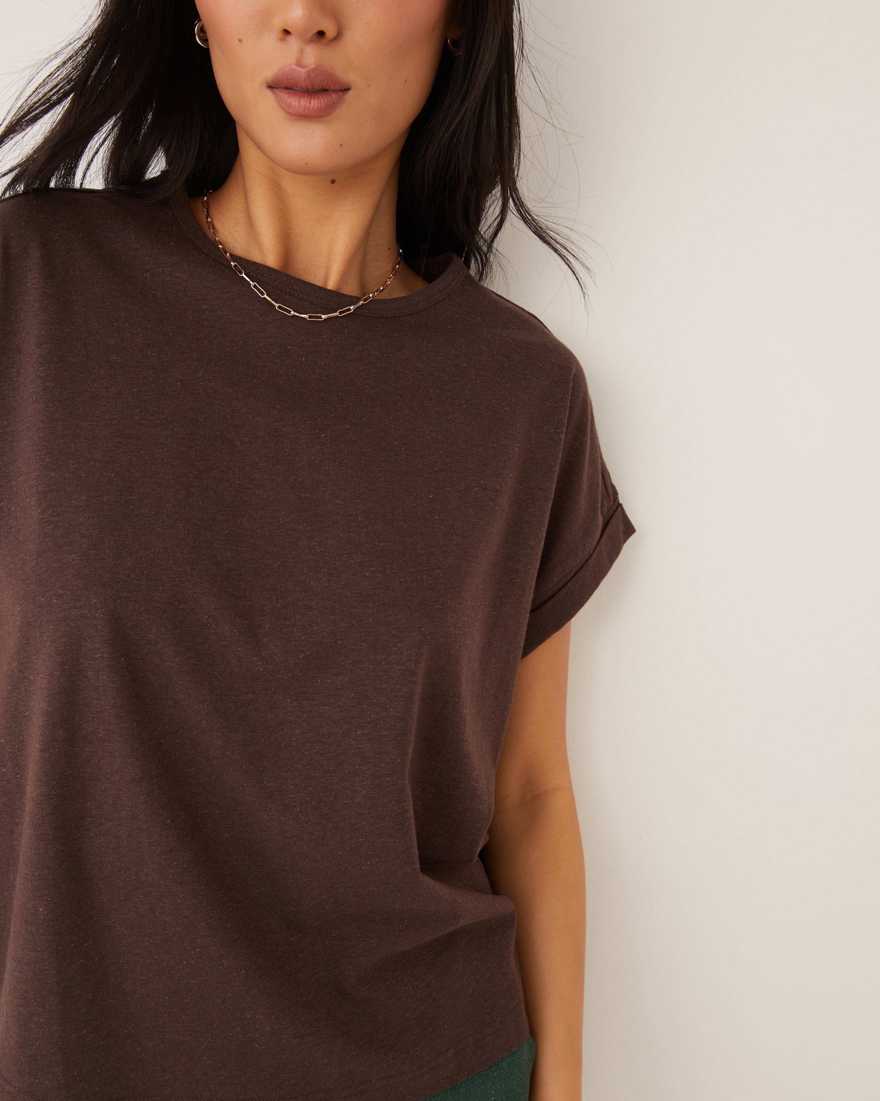 The Supersoft Hemp T-Shirt in Dark Brown sold by Frank & Oak product image thumbnail 3