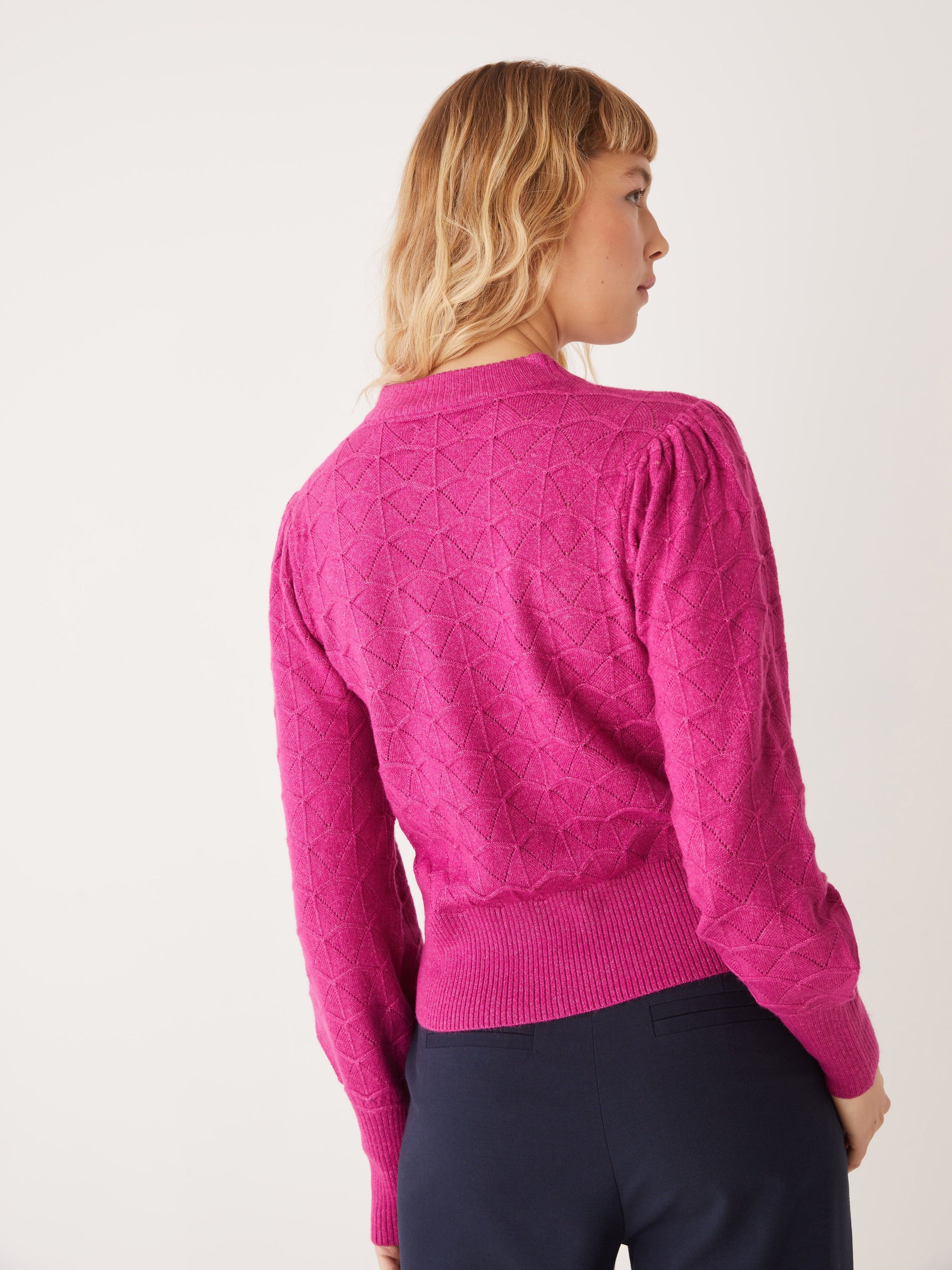 The Pointelle Sweater in Fuchsia sold by Frank & Oak product image thumbnail 4