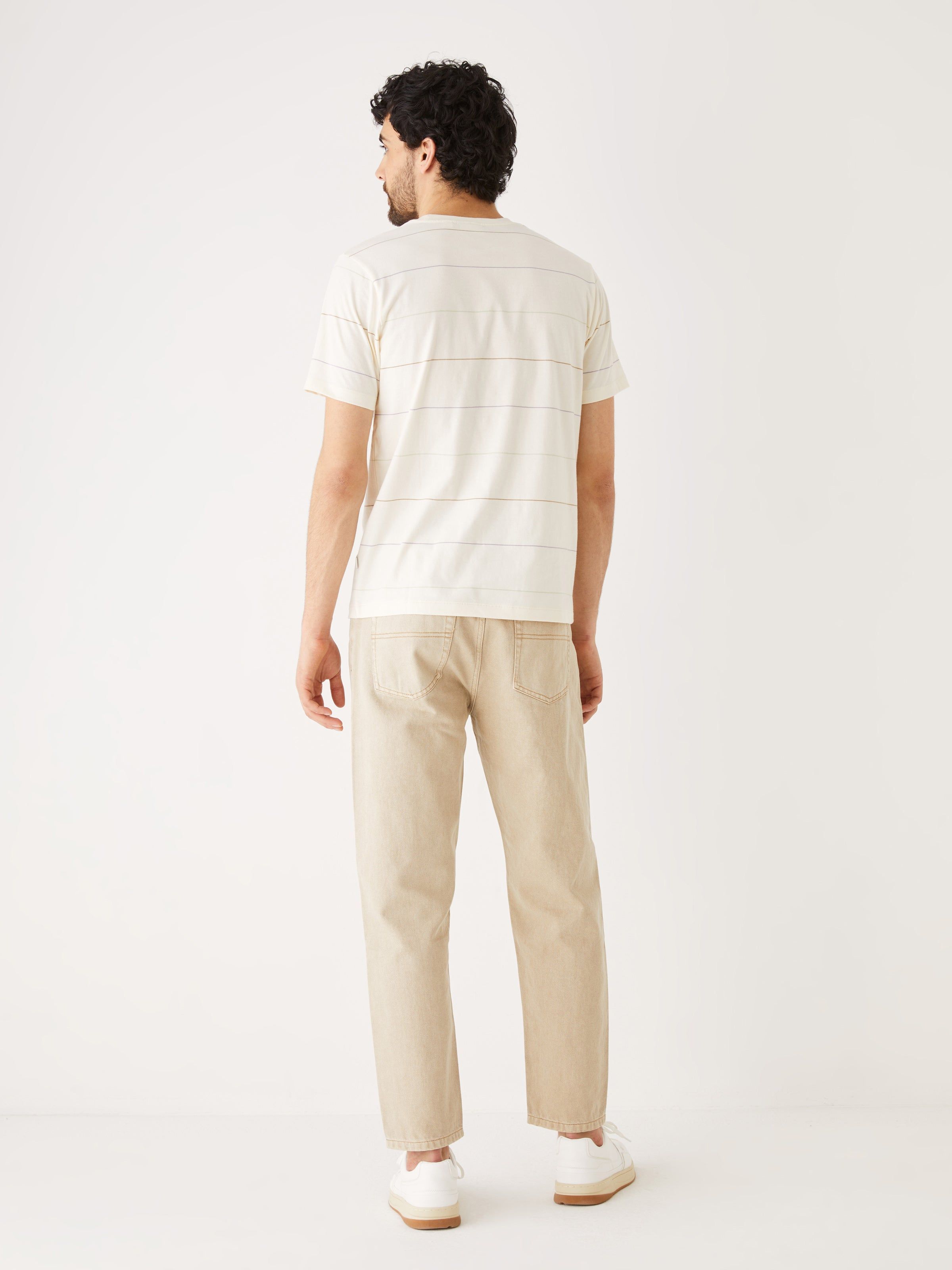 The Striped Slim Fit T-Shirt in White sold by Frank & Oak product image thumbnail 4