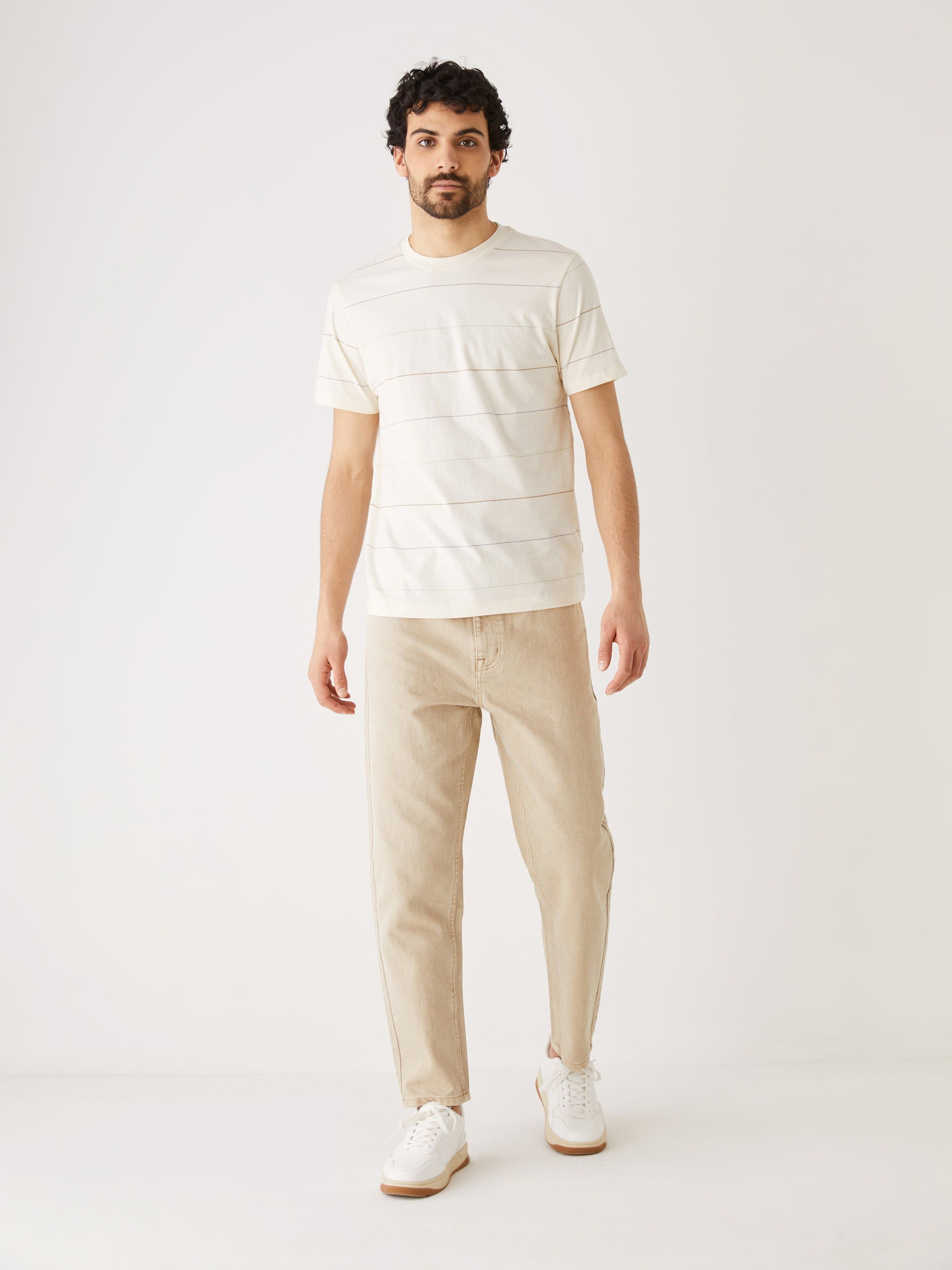 The Striped Slim Fit T-Shirt in White sold by Frank & Oak product image thumbnail 2