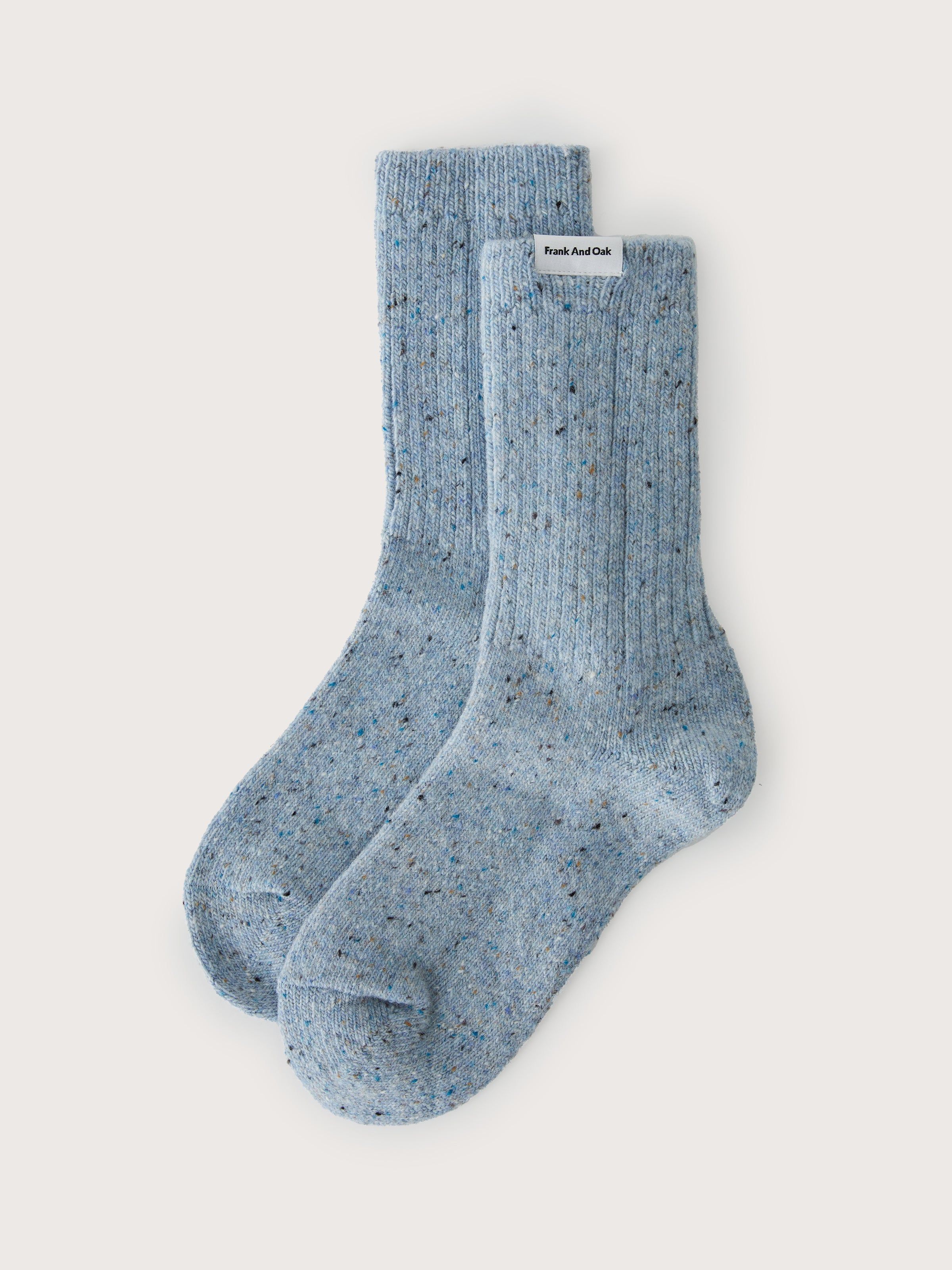 The Chunky Donegal Winter Socks in Blue sold by Frank & Oak