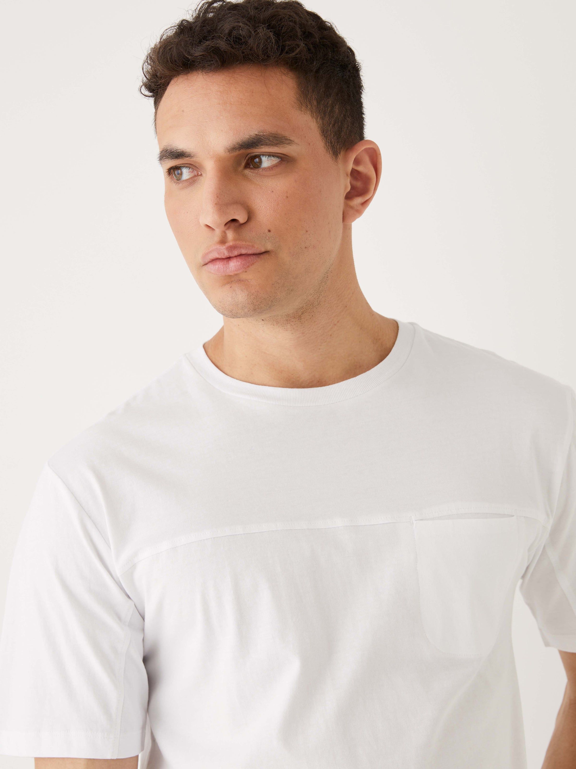 The Relaxed Fit Arc Hem T-Shirt in Bright White sold by Frank & Oak