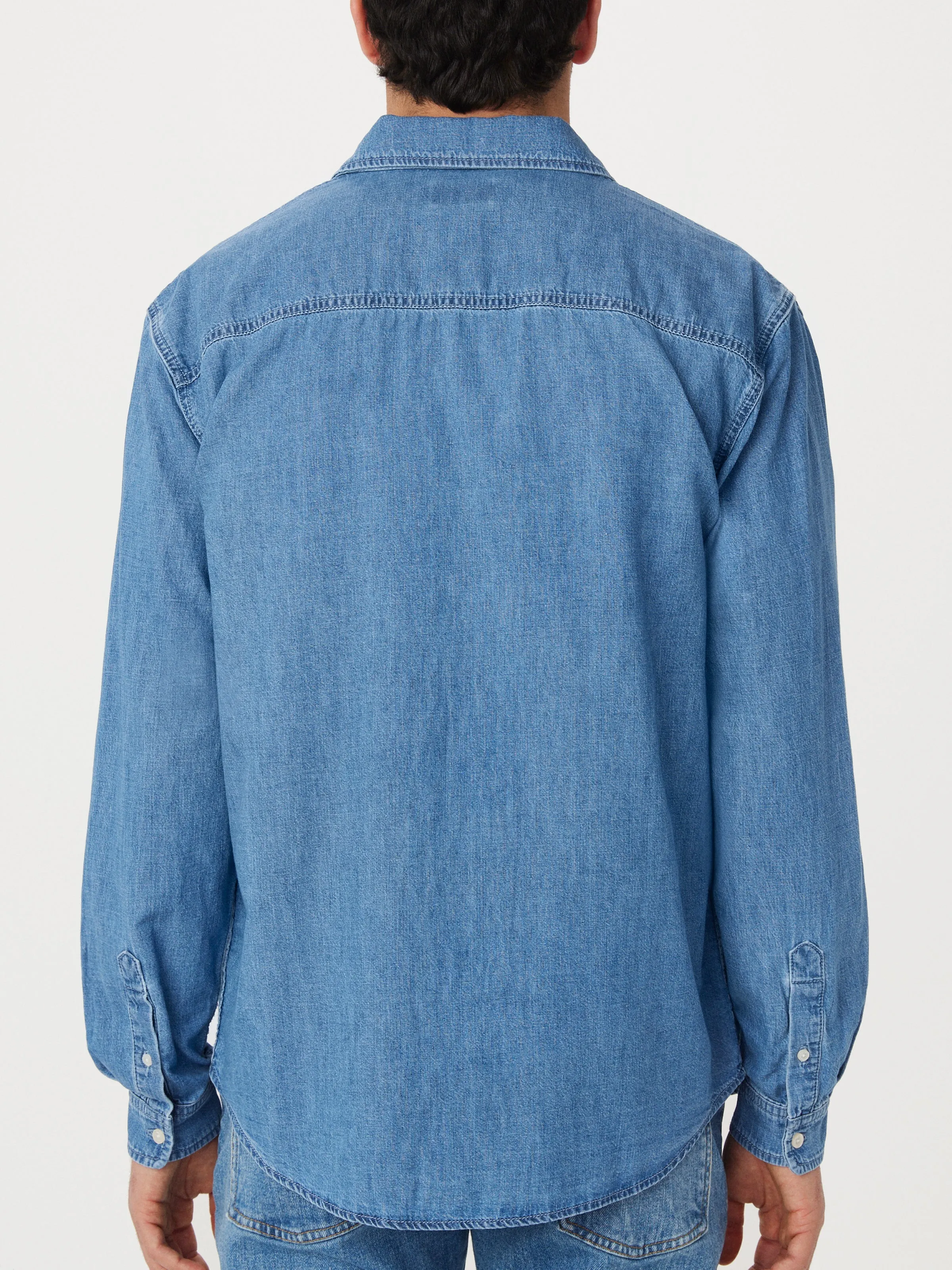 The Hemp Blend Shirt in Washed Blue sold by Frank & Oak product image thumbnail 4