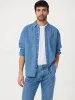 The Hemp Blend Shirt in Washed Blue sold by Frank & Oak