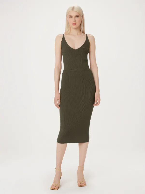 The Knit Sweater Skirt in Green sold by Frank & Oak