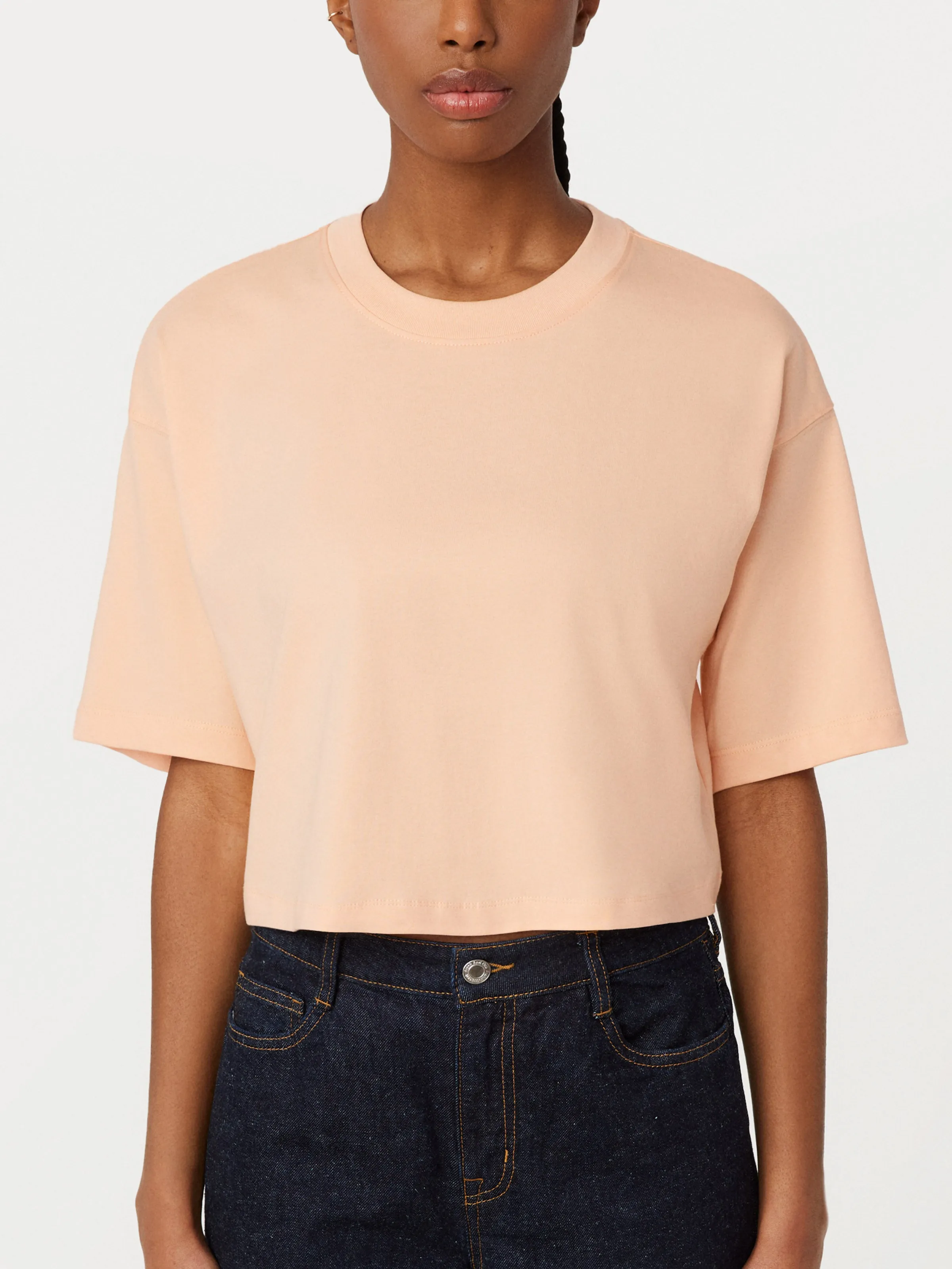 The Cropped Boxy T-Shirt in Peach sold by Frank & Oak product image thumbnail 3