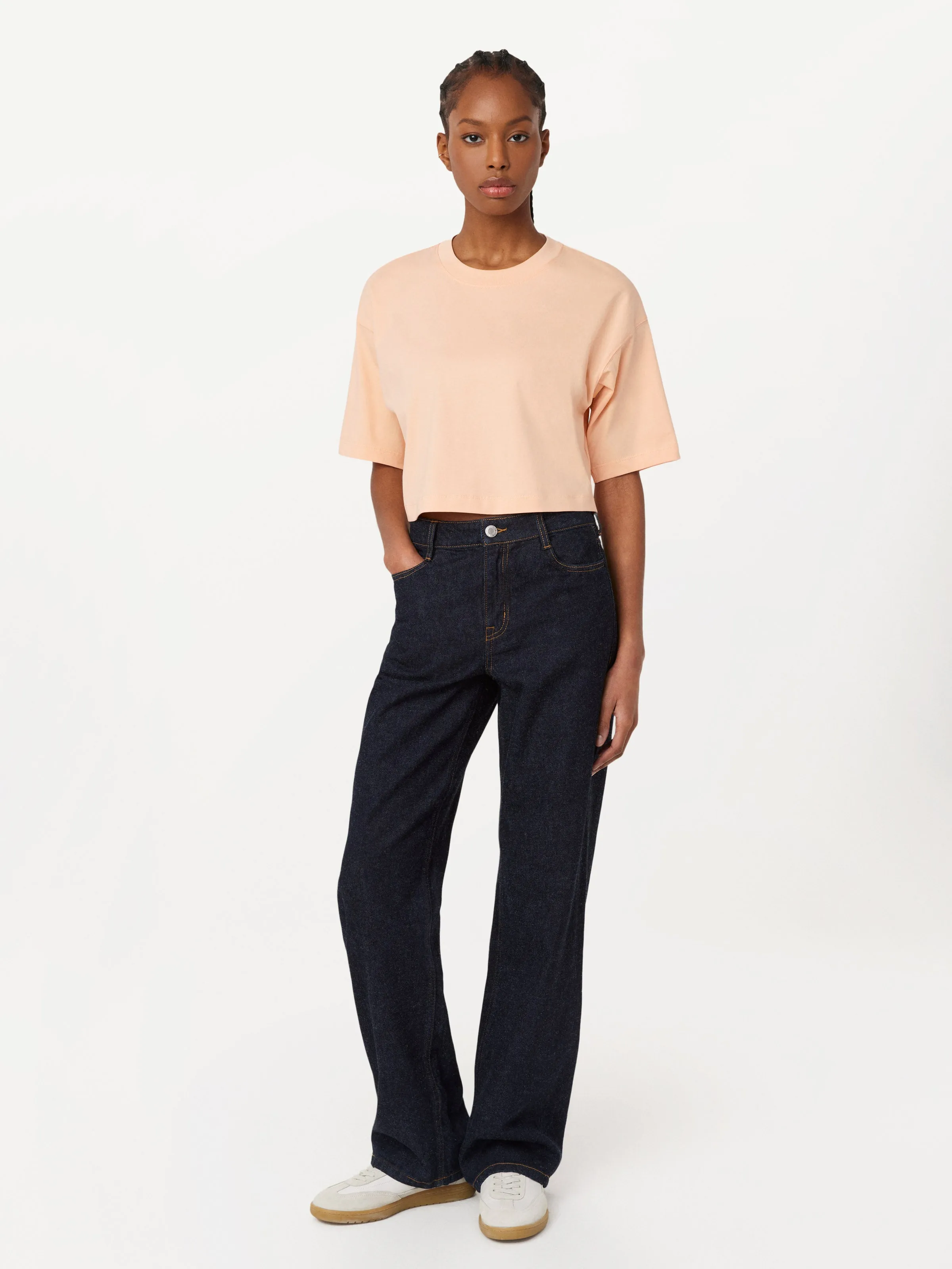 The Cropped Boxy T-Shirt in Peach sold by Frank & Oak product image thumbnail 2