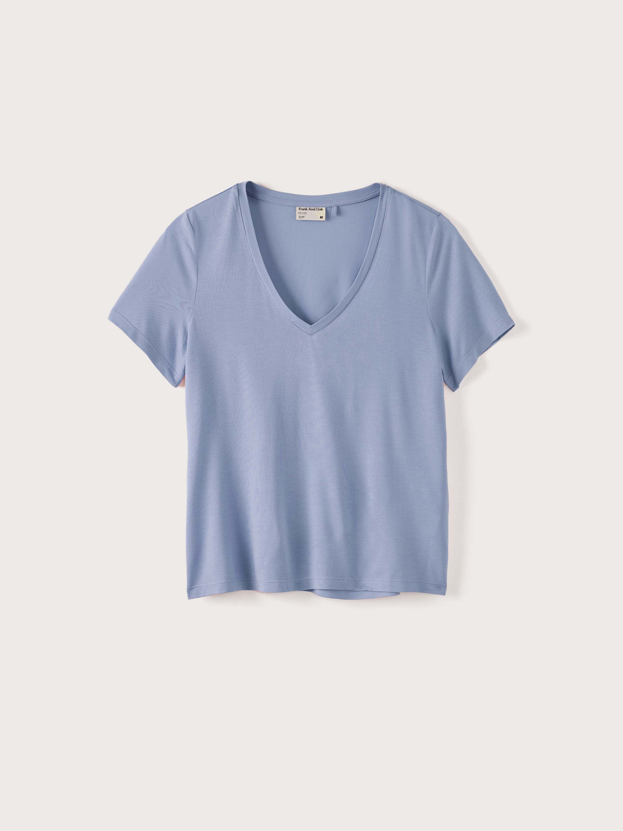 The SuperSoft V-Neck T-Shirt in Blue sold by Frank & Oak product image thumbnail 5