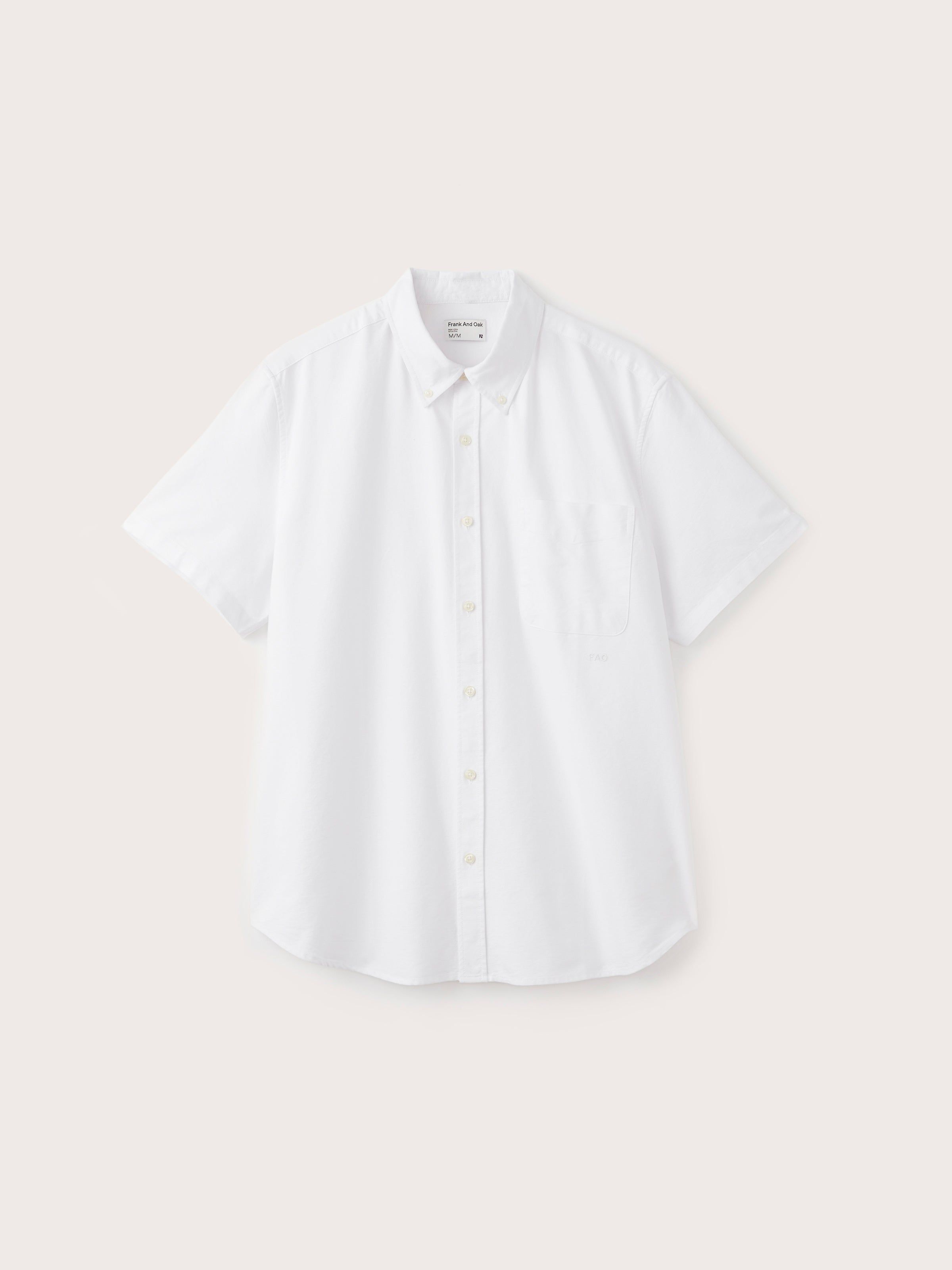 The Short Sleeve Jasper Shirt Boxy Fit in White sold by Frank & Oak product image thumbnail 6