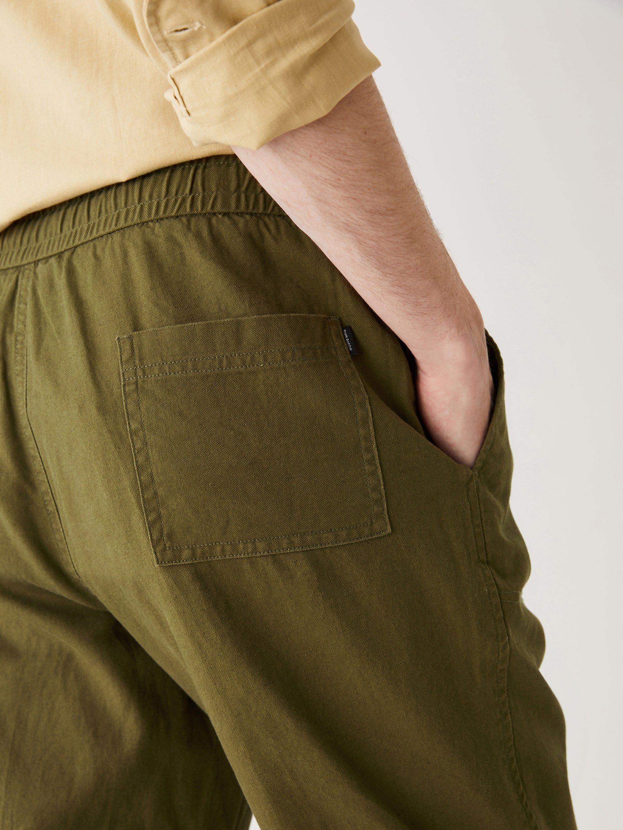 The Cropped Drawstring Pant in Dark Olive sold by Frank & Oak product image thumbnail 2