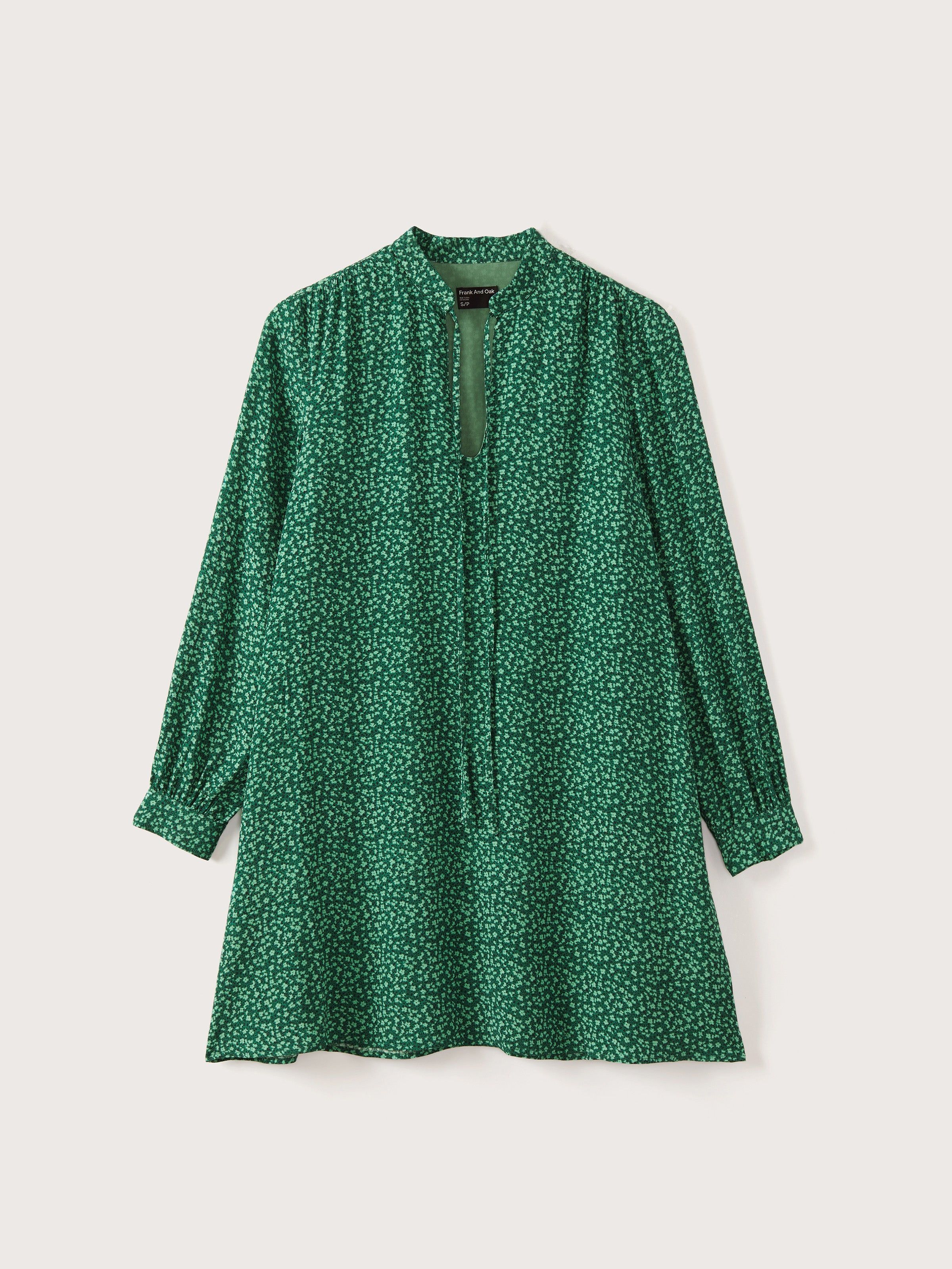 The Floral Chiffon Dress in Evergreen sold by Frank & Oak product image thumbnail 5