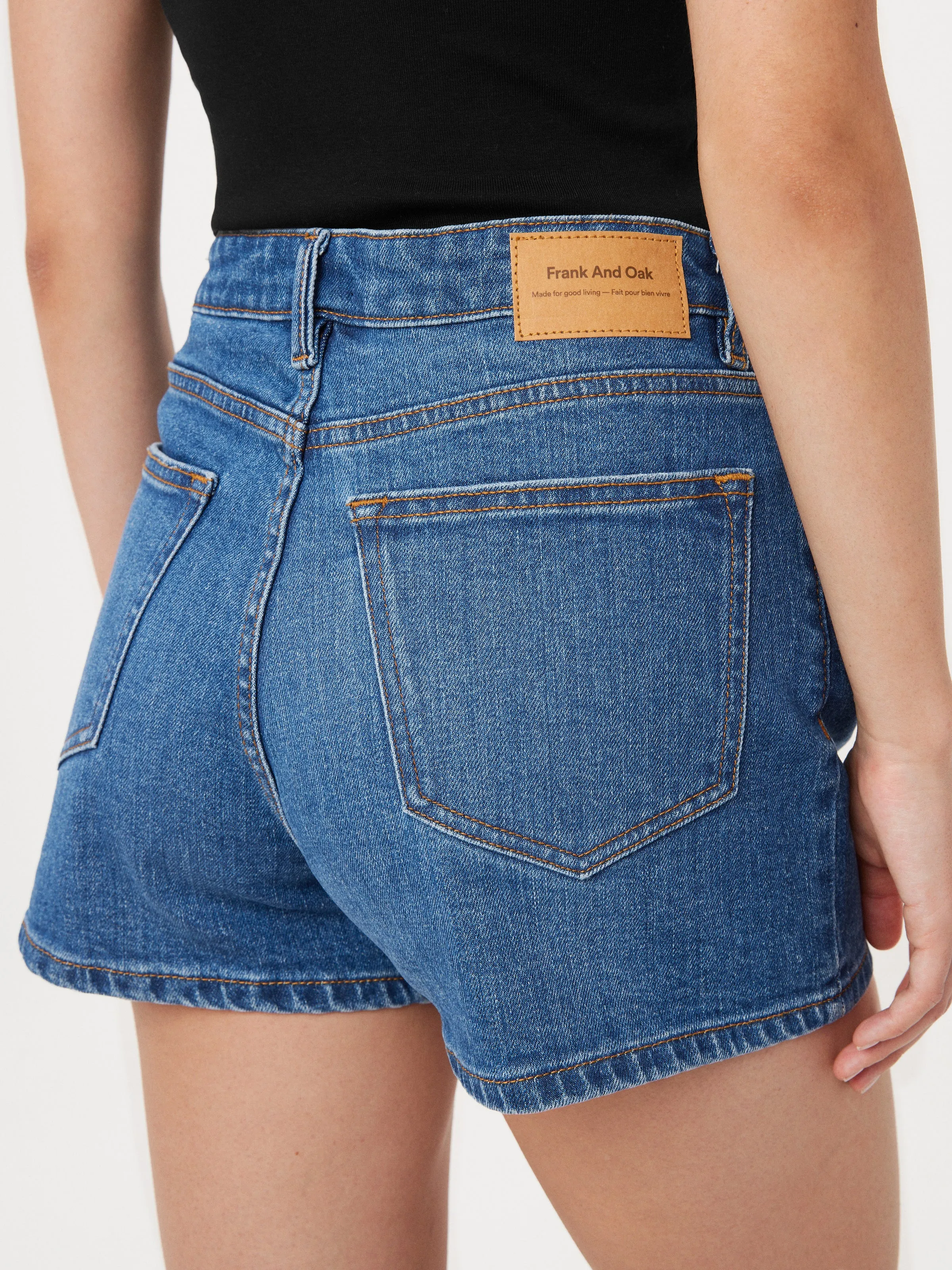 The Stevie Tapered Denim Short in Blue sold by Frank & Oak product image thumbnail 2