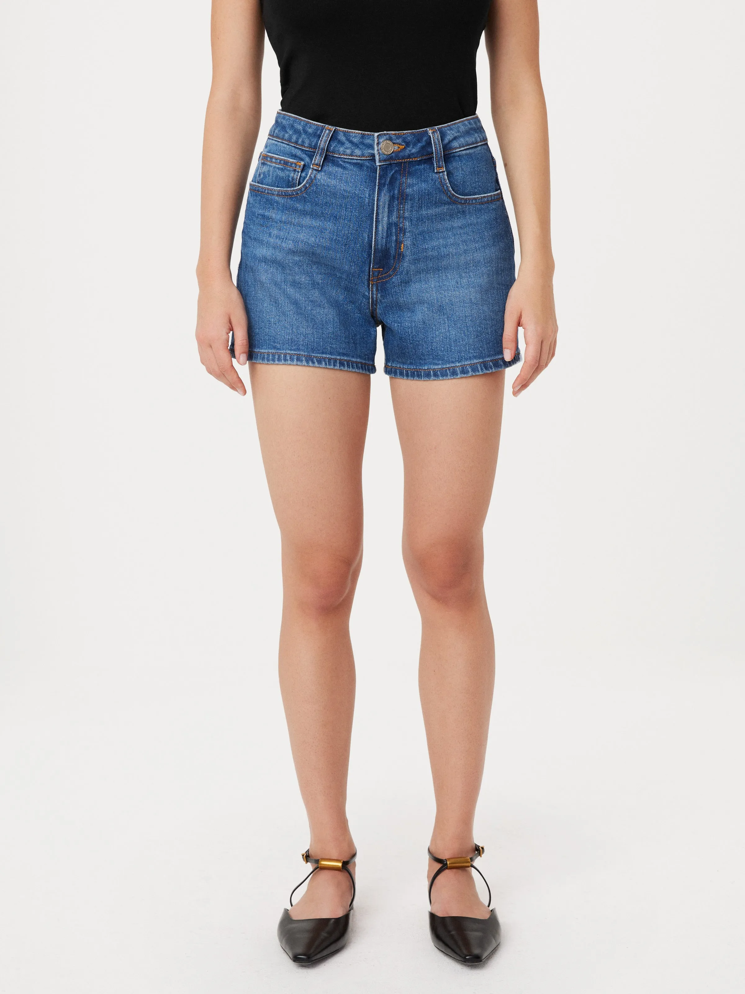 The Stevie Tapered Denim Short in Blue sold by Frank & Oak product image thumbnail 3