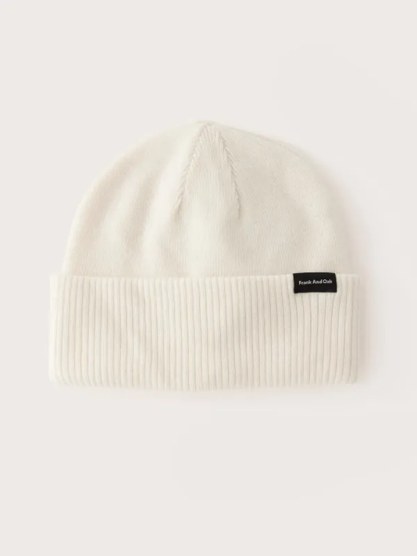 The Merino Wool Beanie in Ivory sold by Frank & Oak