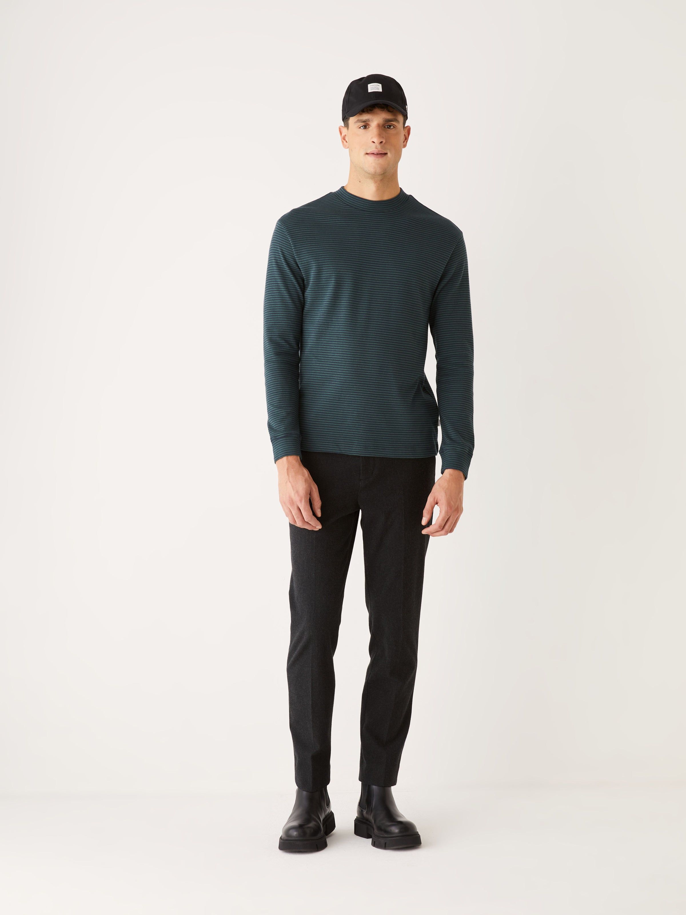The Striped Long Sleeve Shirt in Dark Navy sold by Frank & Oak product image thumbnail 2