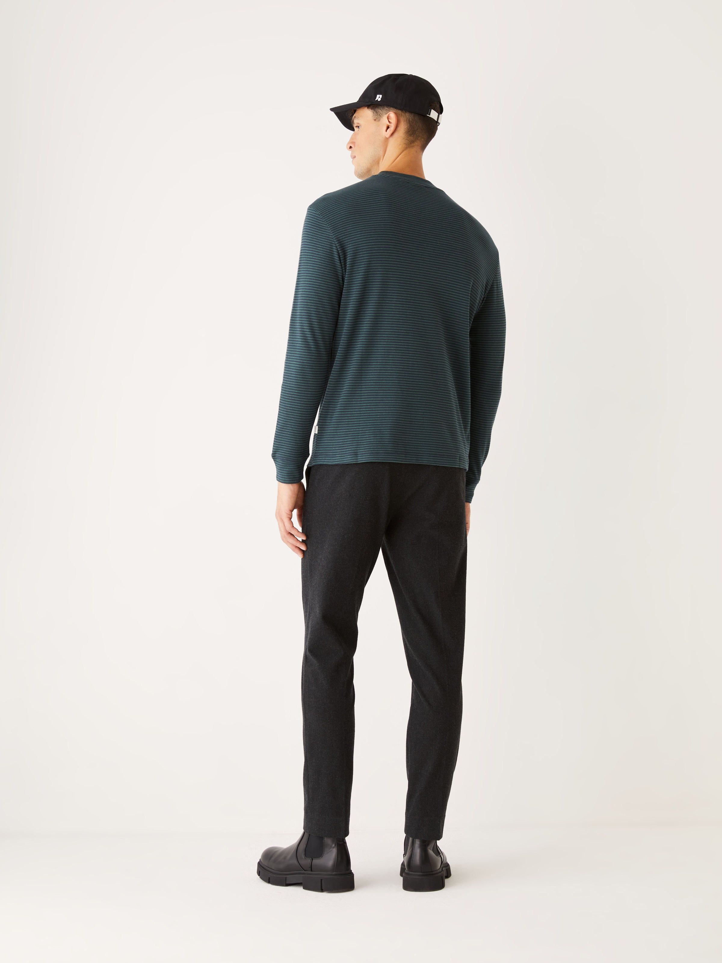 The Striped Long Sleeve Shirt in Dark Navy sold by Frank & Oak product image thumbnail 3